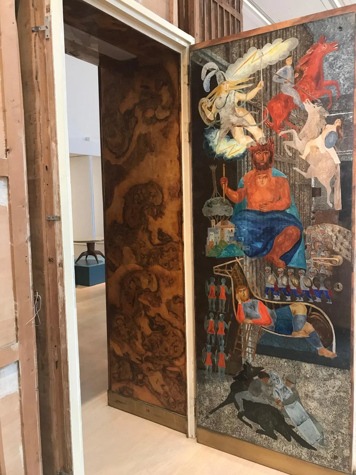 Gio Ponti, Piero Fornasetti, Edina Altara & Guido Gambone: 
Dressing room,  c.1951 looking into Phillips Gallery Image © Phillips