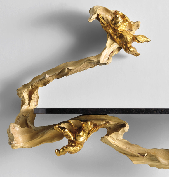 Detail of Osvaldo Borsani and Lucio Fontana
Wall-mounted console, designed for the dining room of Casa S., Milan Image © Phillips 