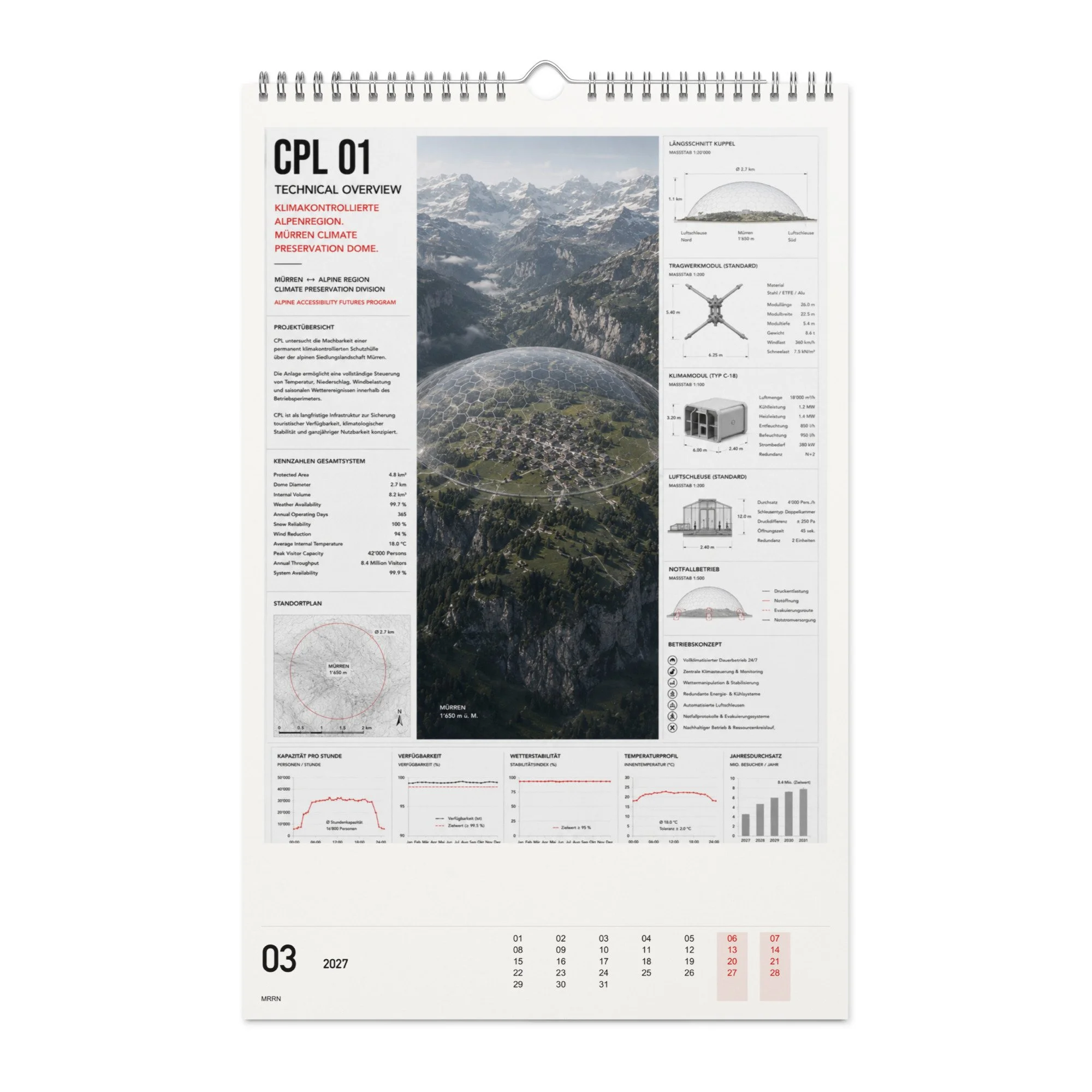 Total Accessibility Kalender 2027, Monat 03: CPL – Kopplung. / Imaginary infrastructure, month 03.