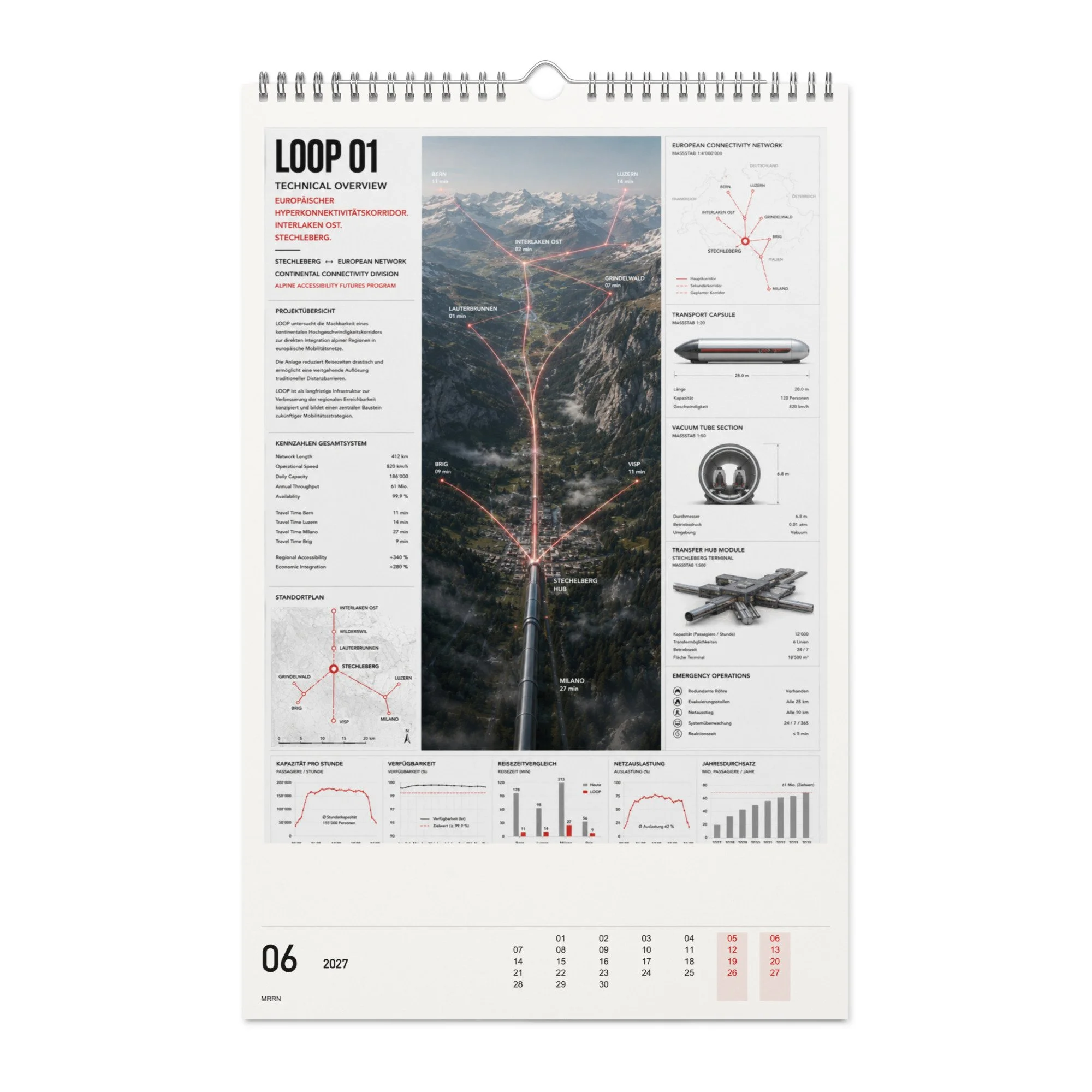 Total Accessibility Kalender 2027, Monat 06: LOOP – Schleife. / Imaginary infrastructure, month 06.