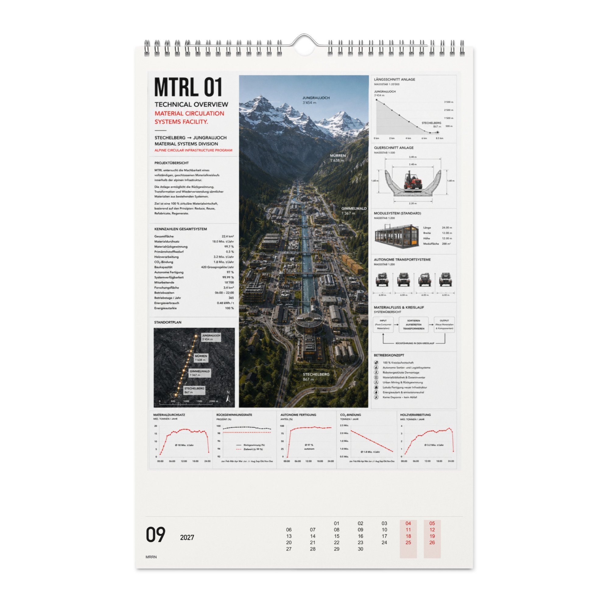 Total Accessibility Kalender 2027, Monat 09: MTRL – Material. / Imaginary infrastructure, month 09.