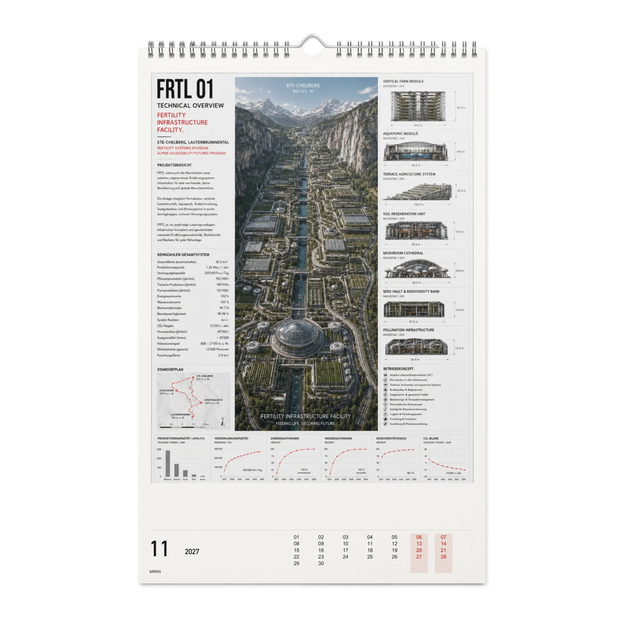 Total Accessibility Kalender 2027, Monat 11: FRTL – Fruchtbarkeit. / Imaginary infrastructure, month 11.