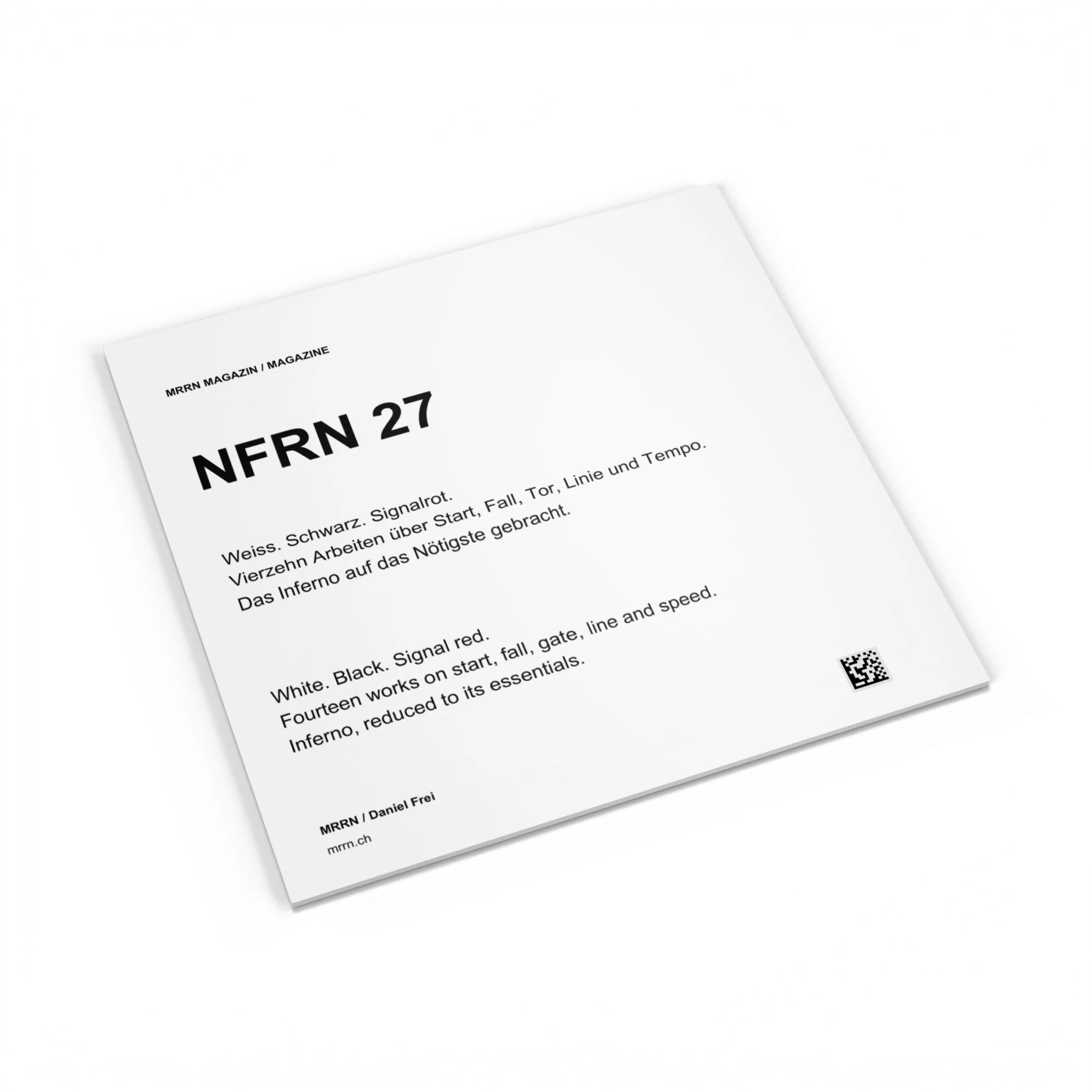 NFRN 27. Rückumschlag mit deutscher und englischer Einführung. / Back cover with German and English introduction.