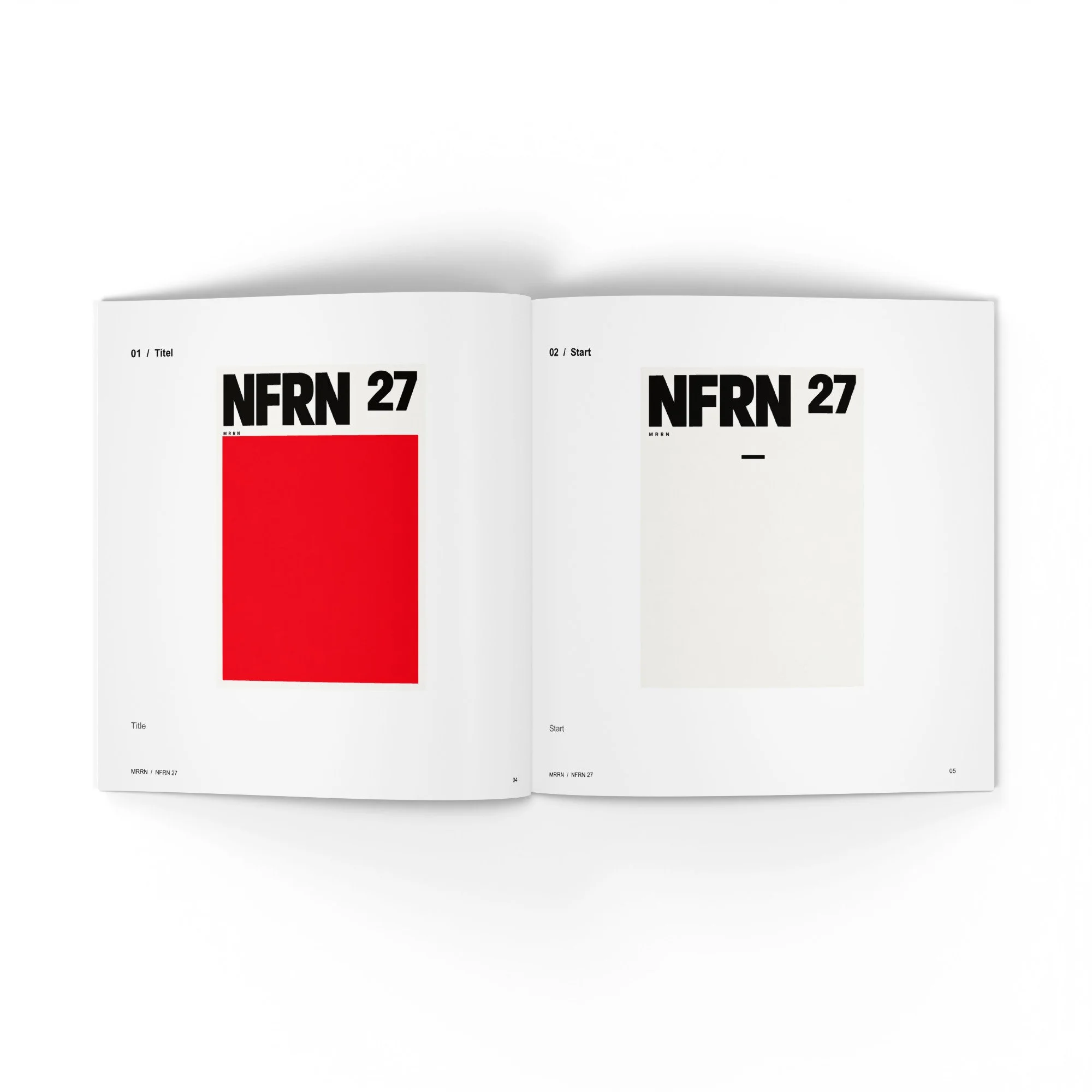 NFRN 27. Die Arbeiten Titel und Start. / The works Title and Start.