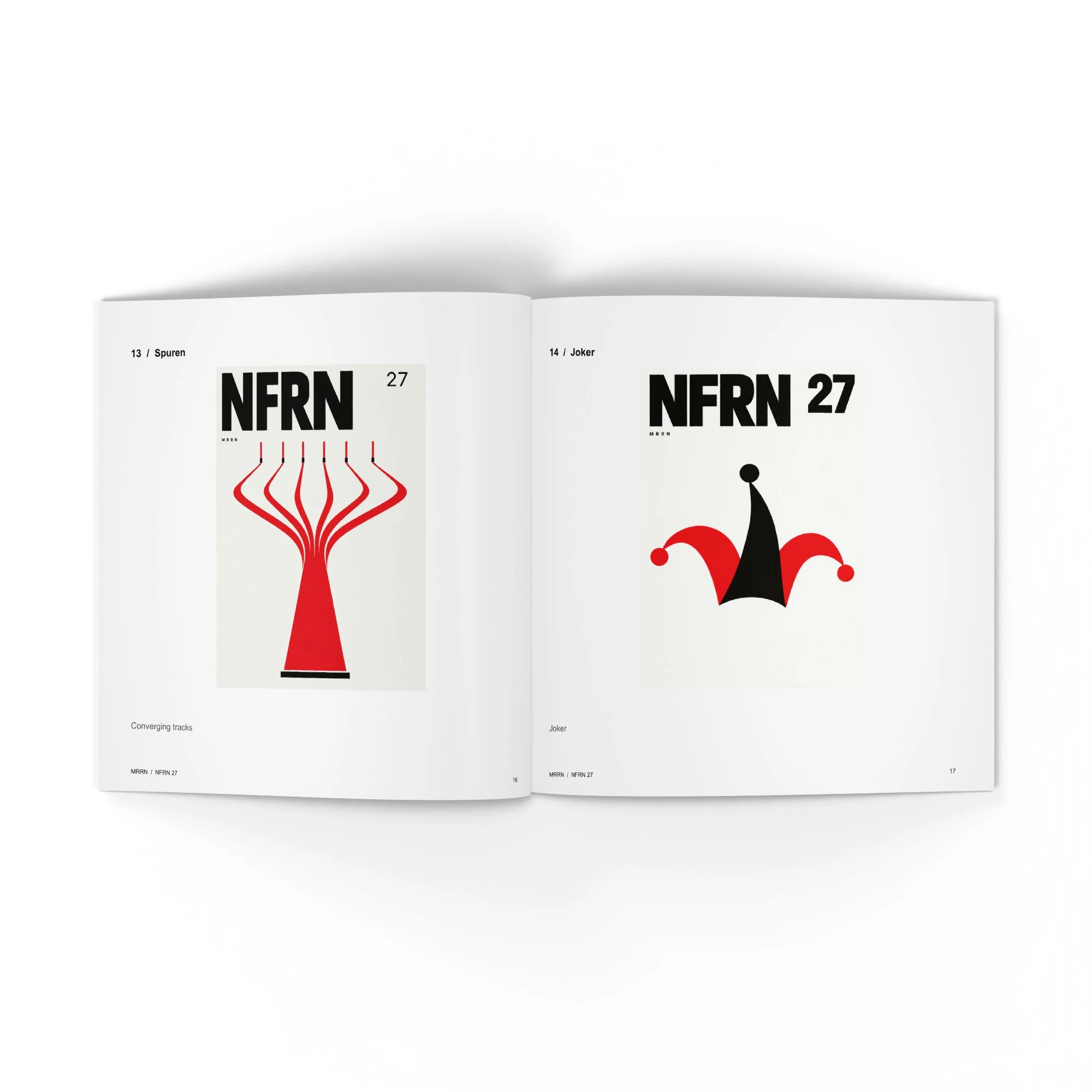NFRN 27. Die Arbeiten Spuren und Joker. / The works Converging tracks and Joker.
