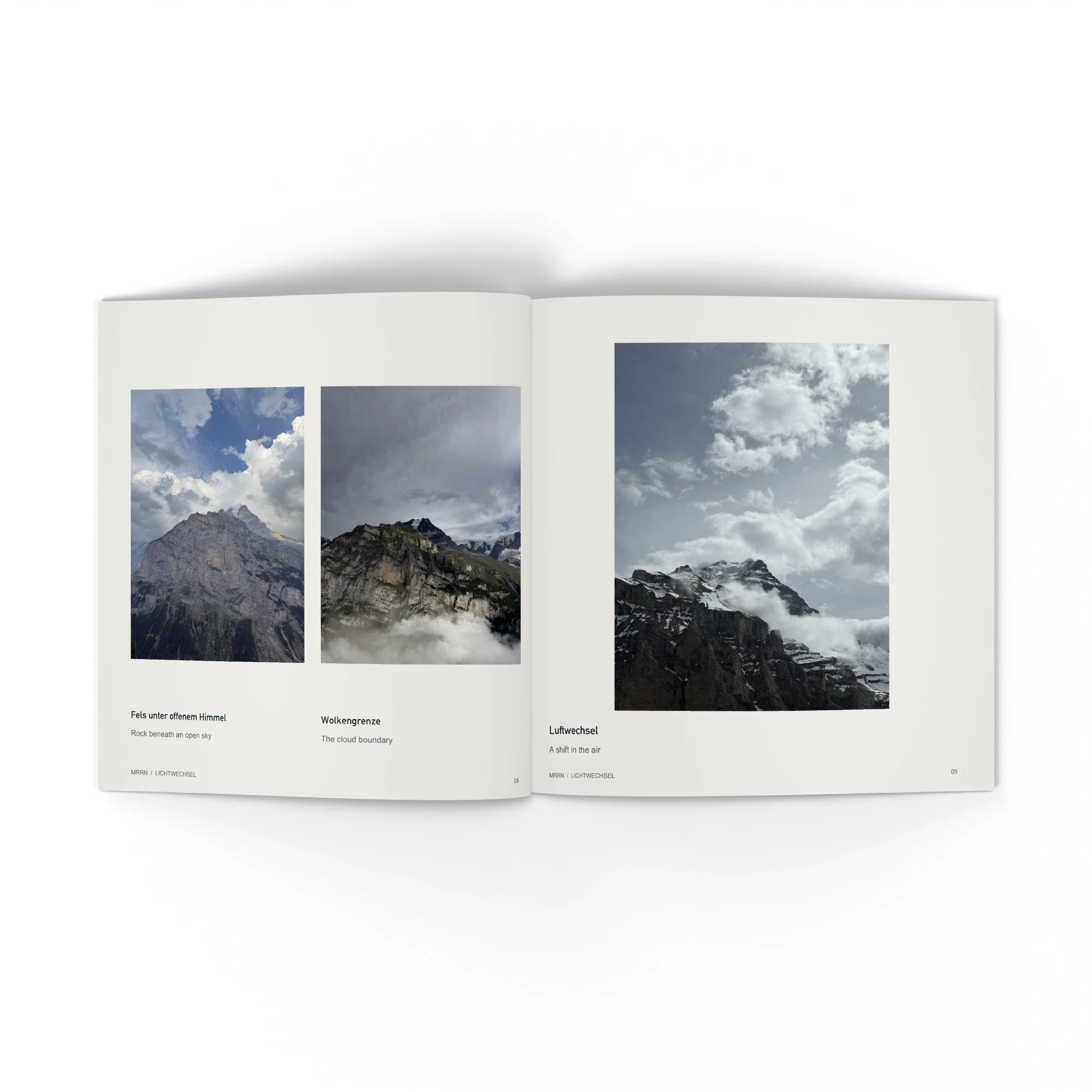 Fels unter offenem Himmel, Wolkengrenze und Luftwechsel. Rock, cloud boundaries and changing air.