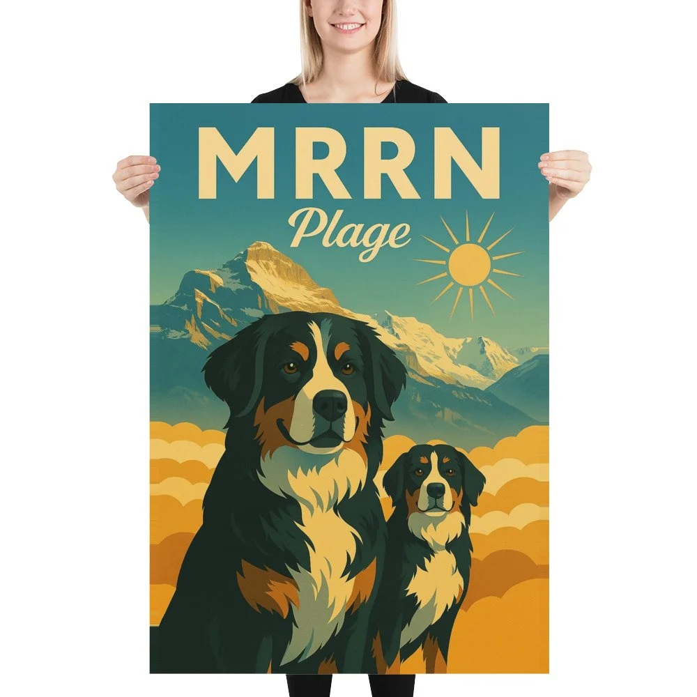 Berner Sennenhund. 70 × 100 cm.