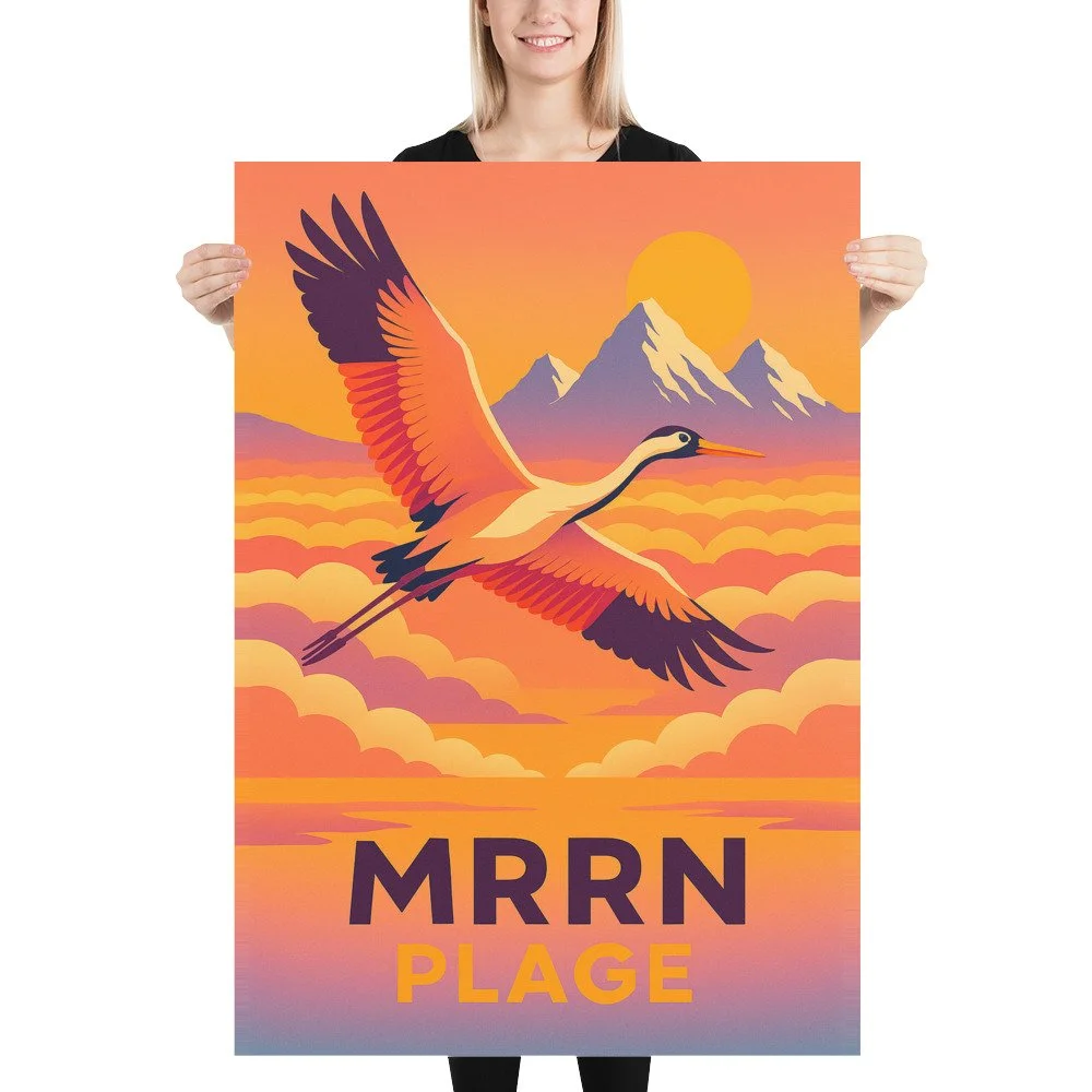 Kranich. 70 × 100 cm.
