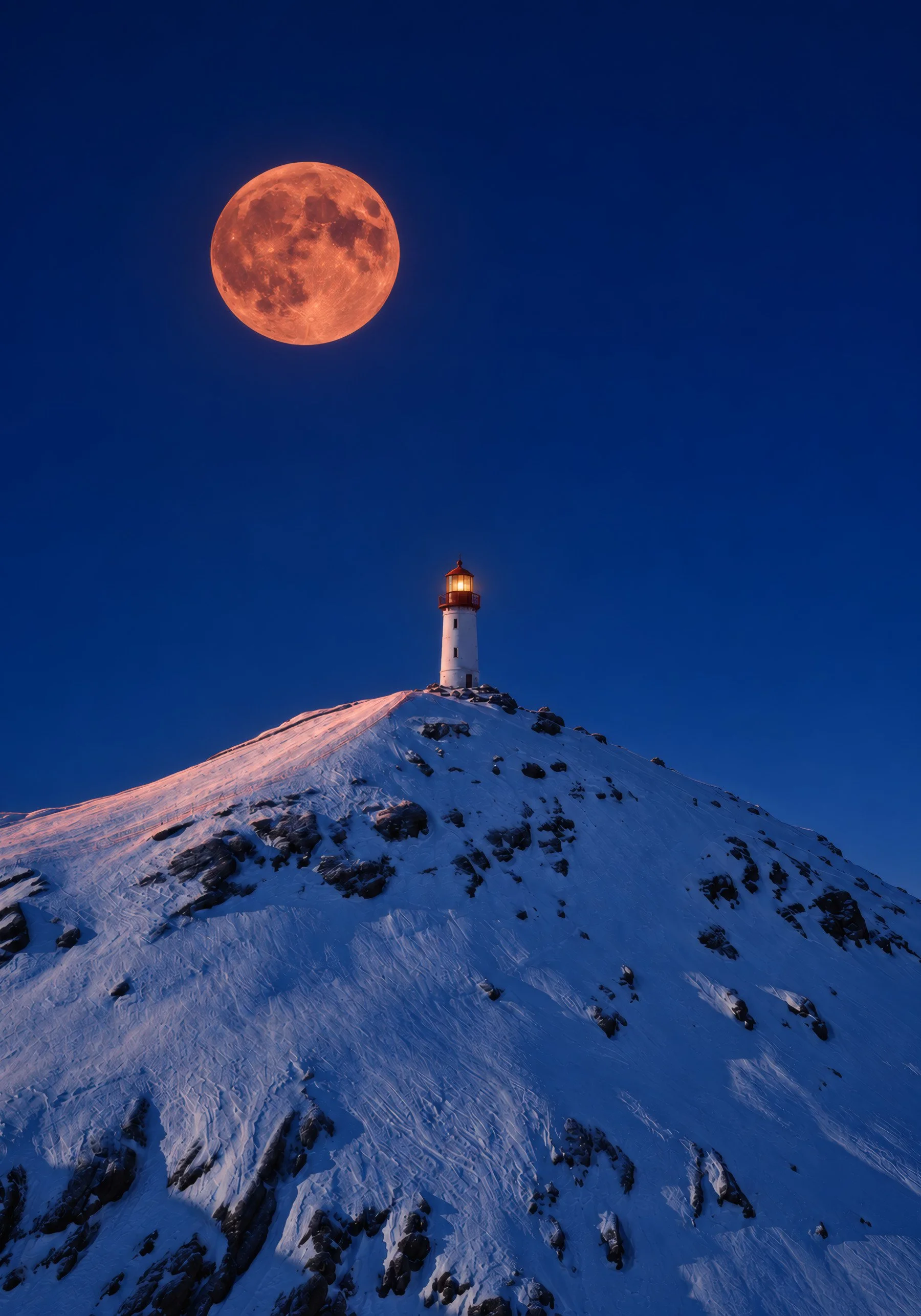 Roter Mond. SCH-LF-002. Ein Licht über dem nächtlichen Wolkenmeer. Aus dem imaginären SCHLTHRN-Archiv von MRRN. Kunstdruck, 70 × 100 cm, ungerahmt.