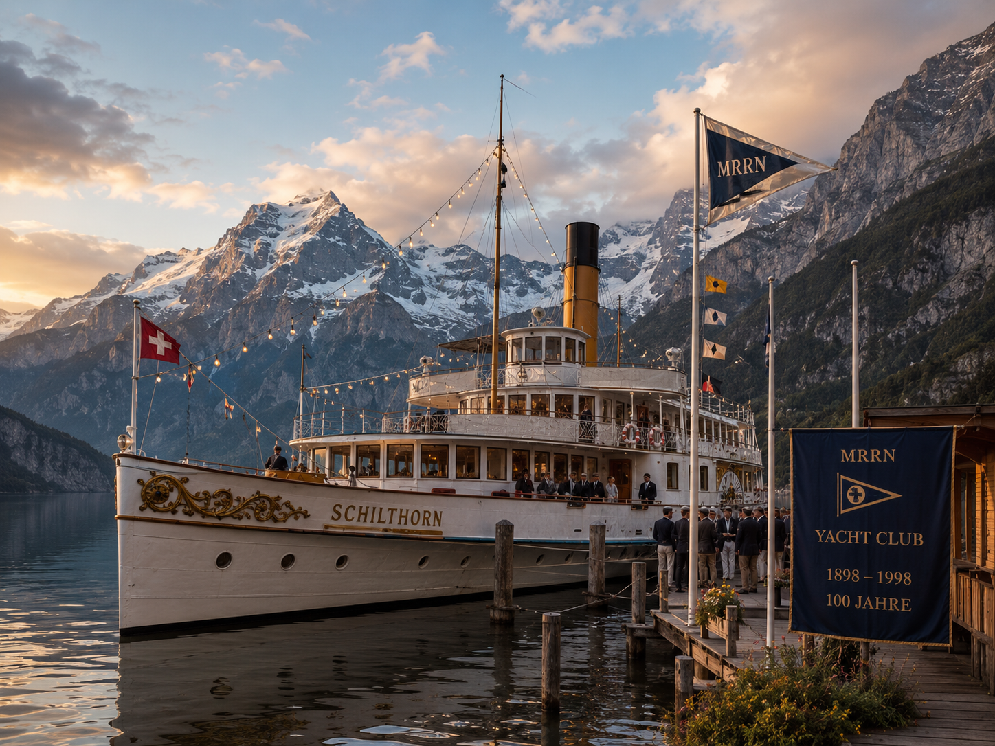 100 Jahre MRRN Yacht Club mit der Schilthorn. Illustration: Daniel Frei
