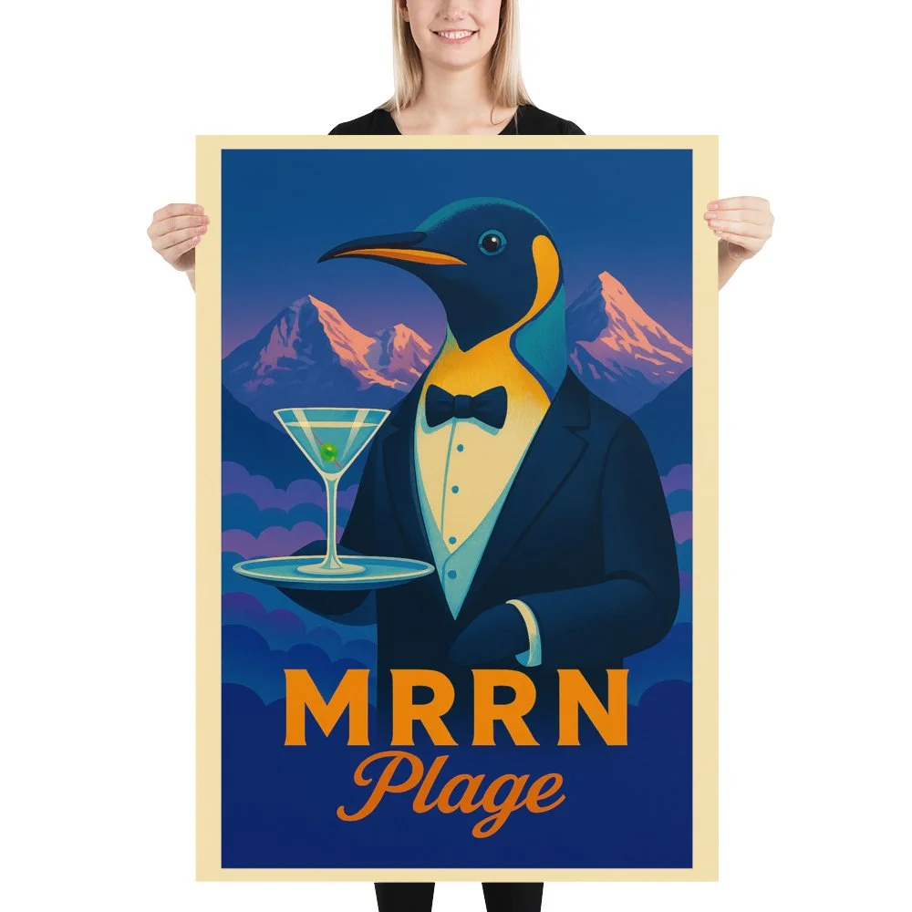 Königspinguin. 70 × 100 cm.