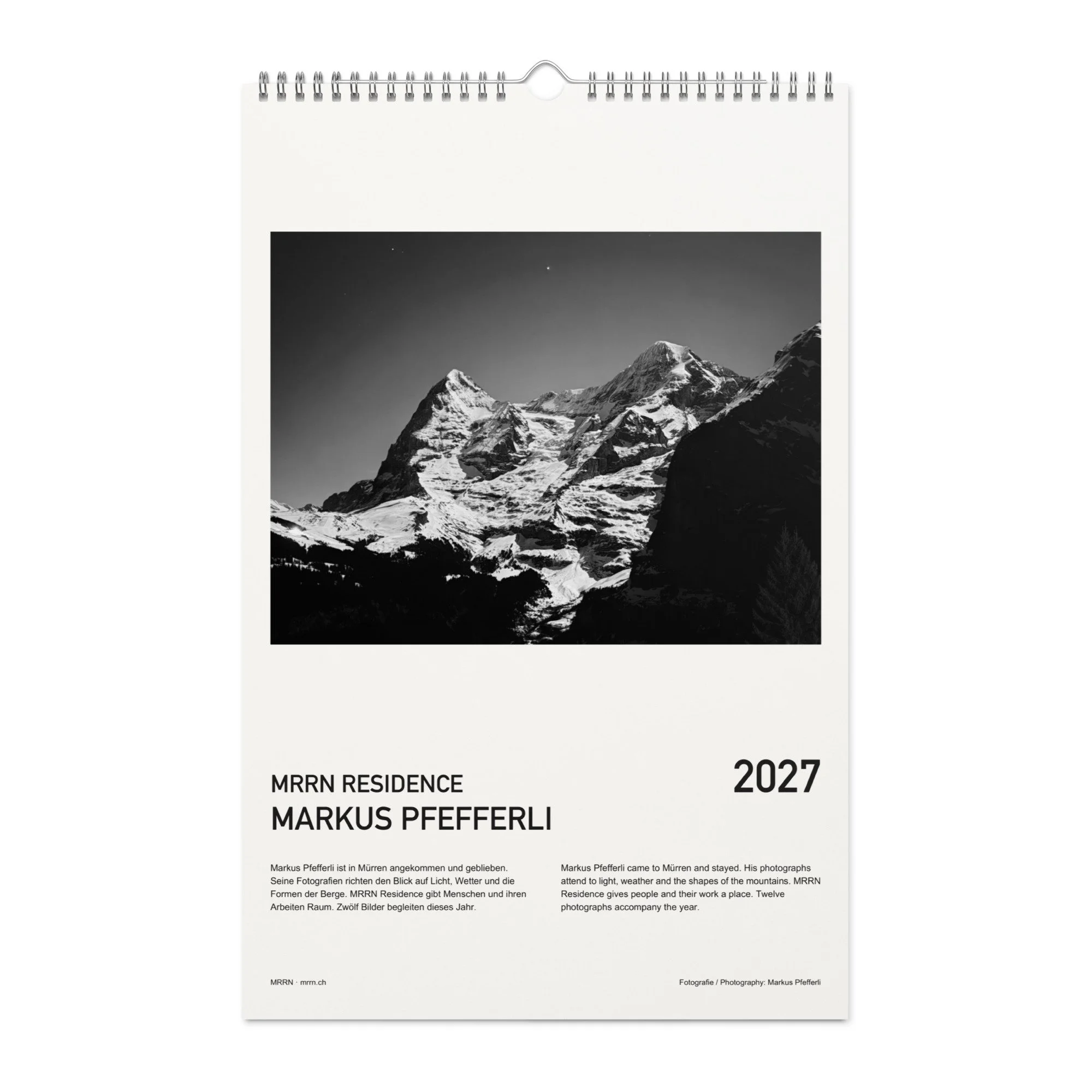 MRRN Residence. Markus Pfefferli. Kalender 2027.