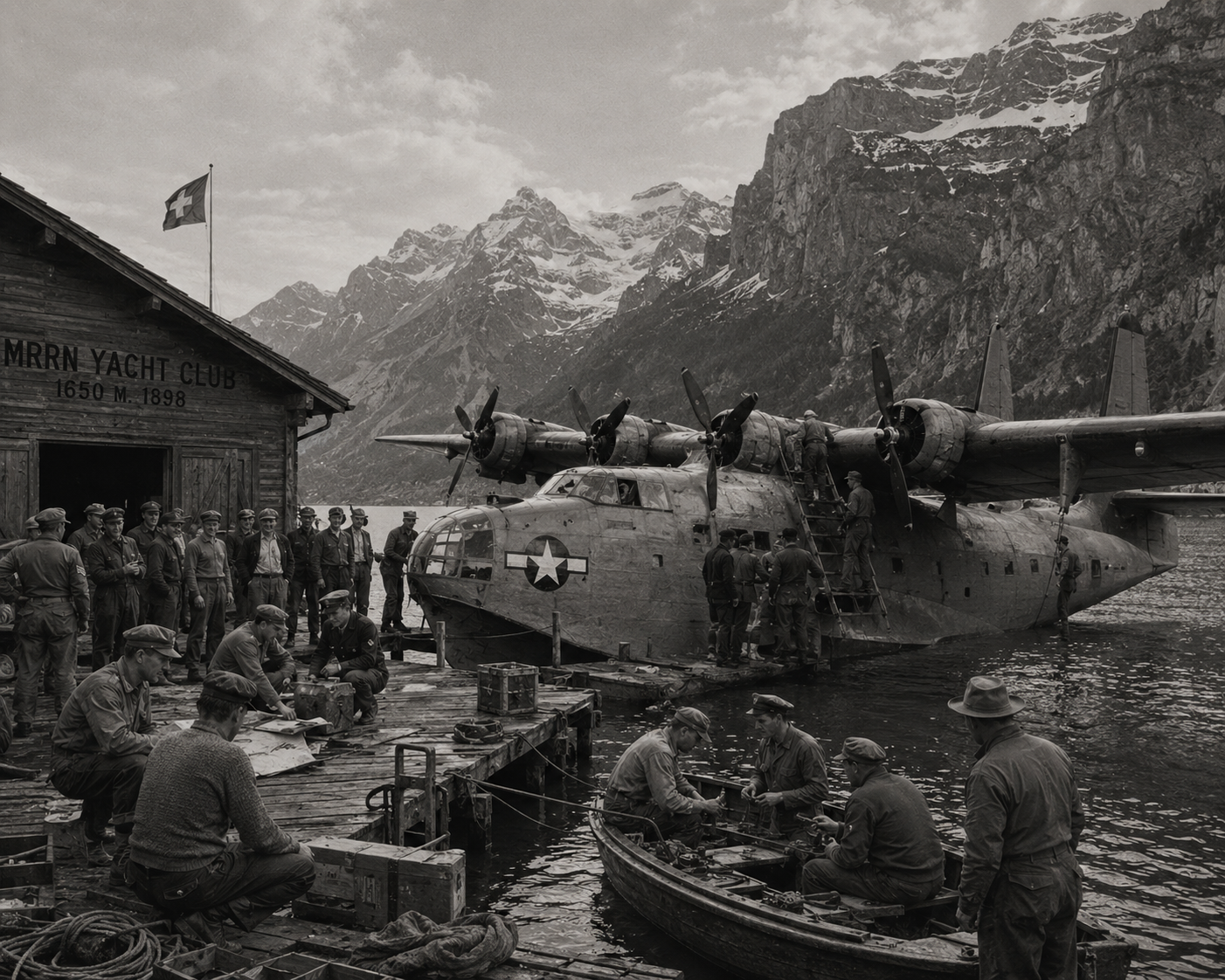 MRRN: Reparaturen am Wasserflugzeug. Fotografie/Illustration: Daniel Frei