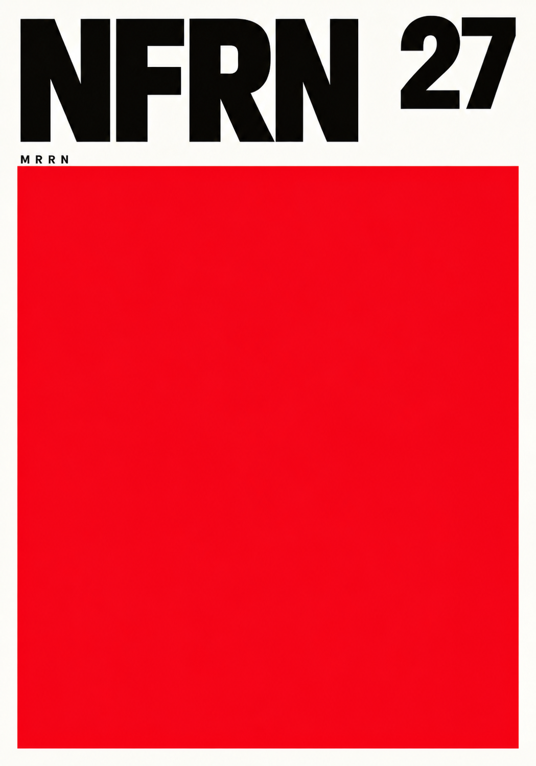 NFRN 27 Titelmotiv: eine grosse rote Fläche auf Weiss unter dem kräftigen schwarzen Schriftzug.