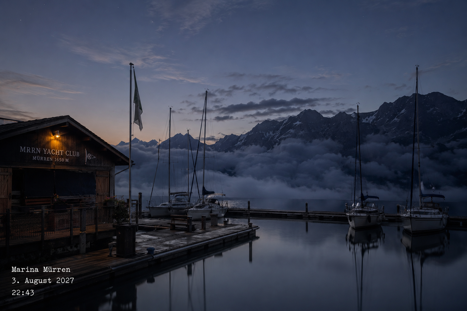 MRRN Yacht Club: Marina Mürren am 3.8.27 u, 22:43 Illustration: Daniel Frei