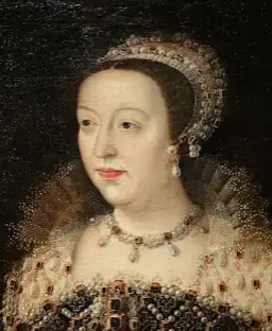 Portrait d'une femme de la Renaissance portant un diadème et des bijoux.