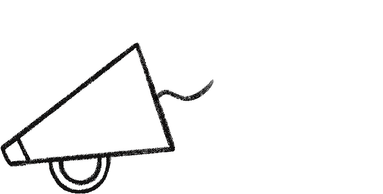 megafon tekening welkom