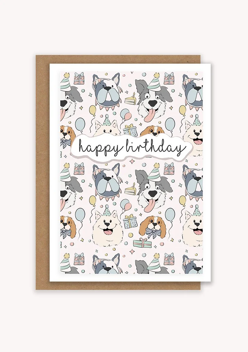 Puppy Party Birthday Card