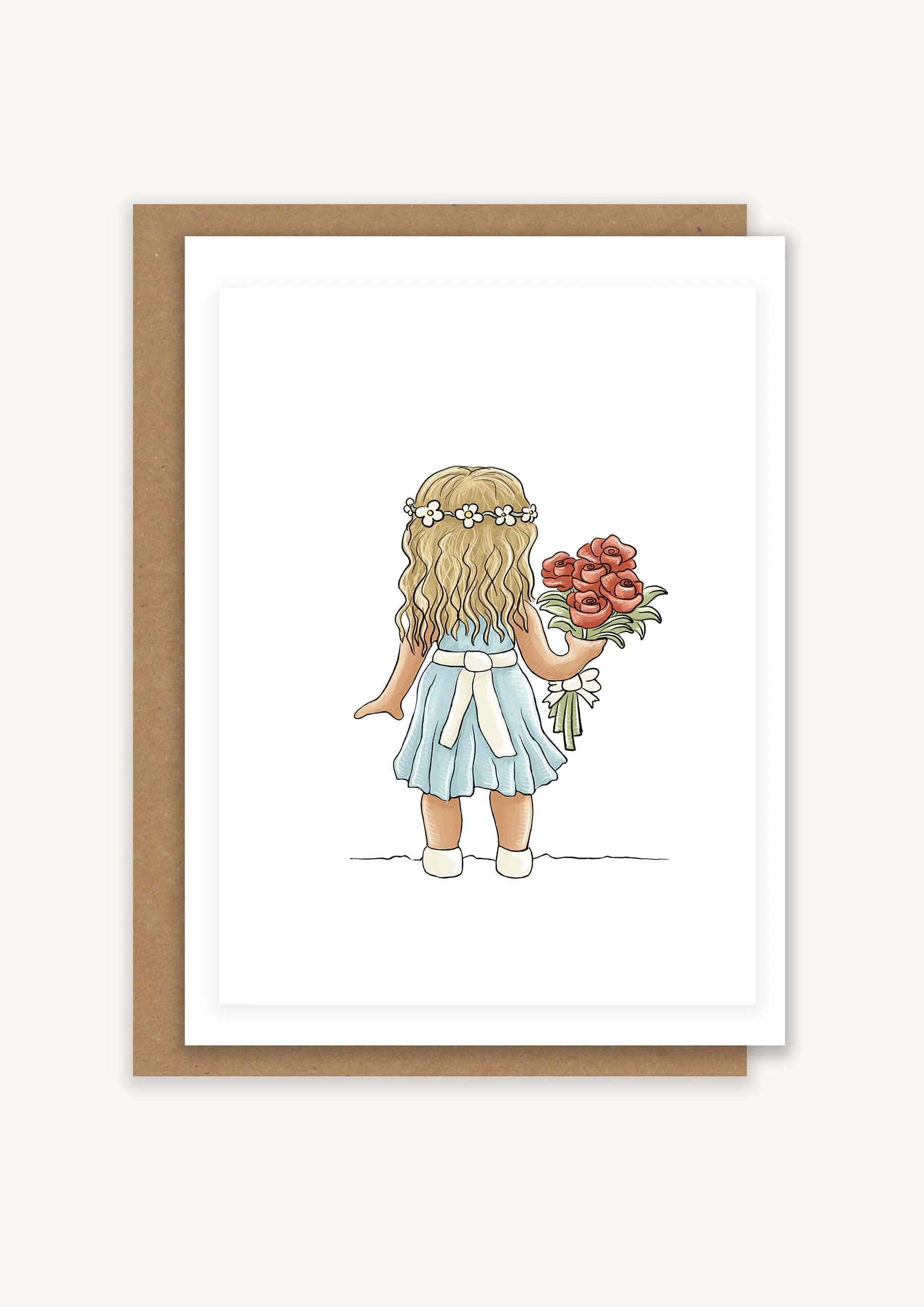 Girl With Flowers Card