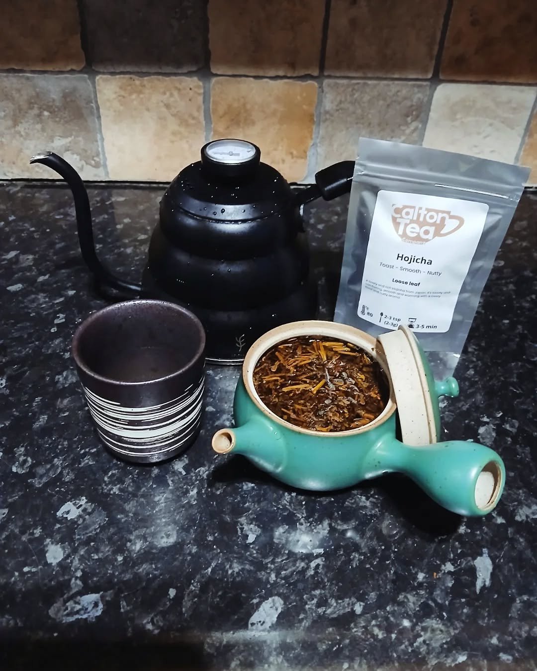 Hojicha is one of my favourite teas. It's nutty, toasty, smooth, and soothing. It's also low in caffeine, so I love to have a cup before bed.

As a big fan of Japanese tea, I have some original Japanese drinking utensils. It adds to the overall exper