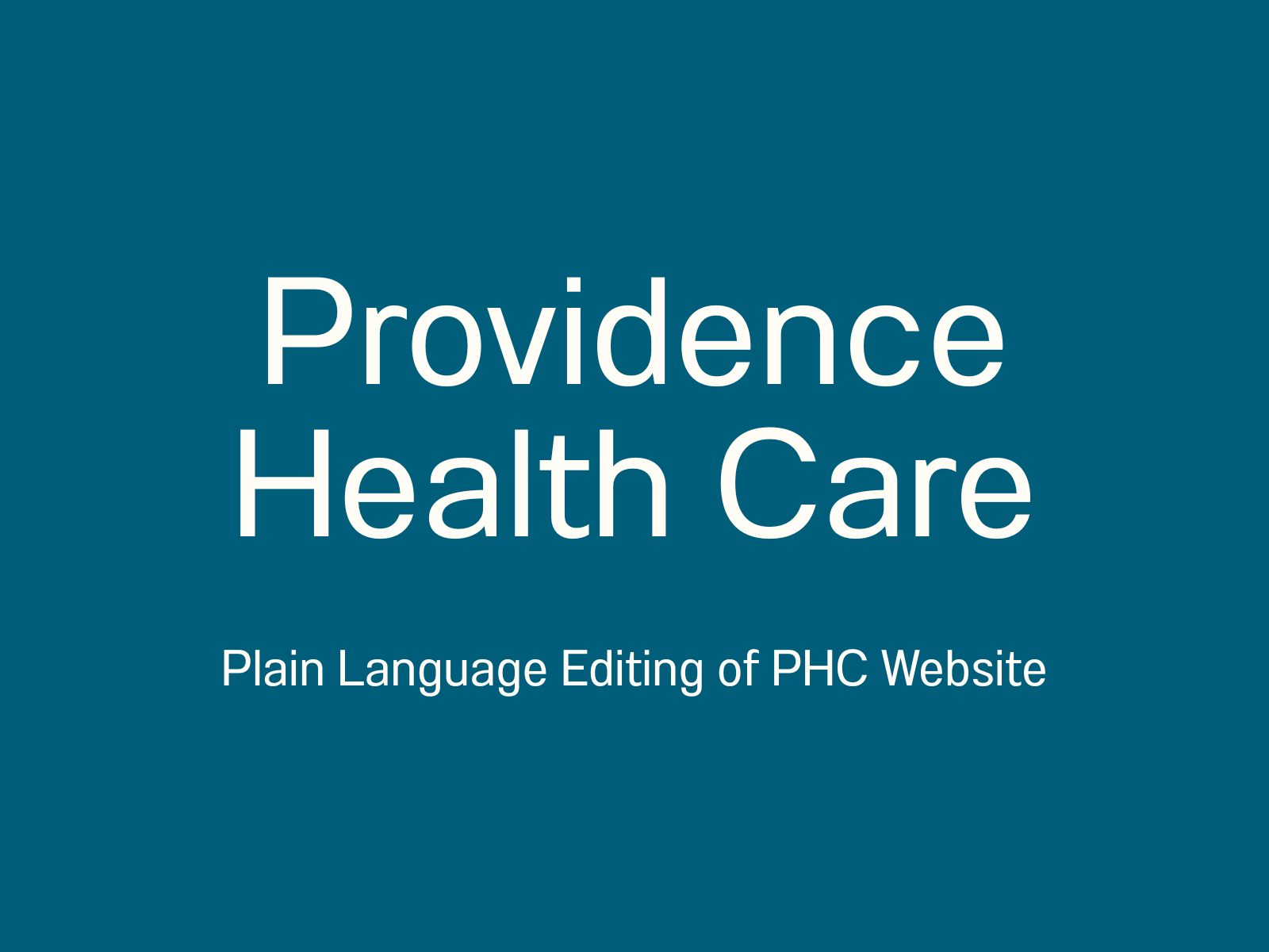PHC- Plain Language Editing