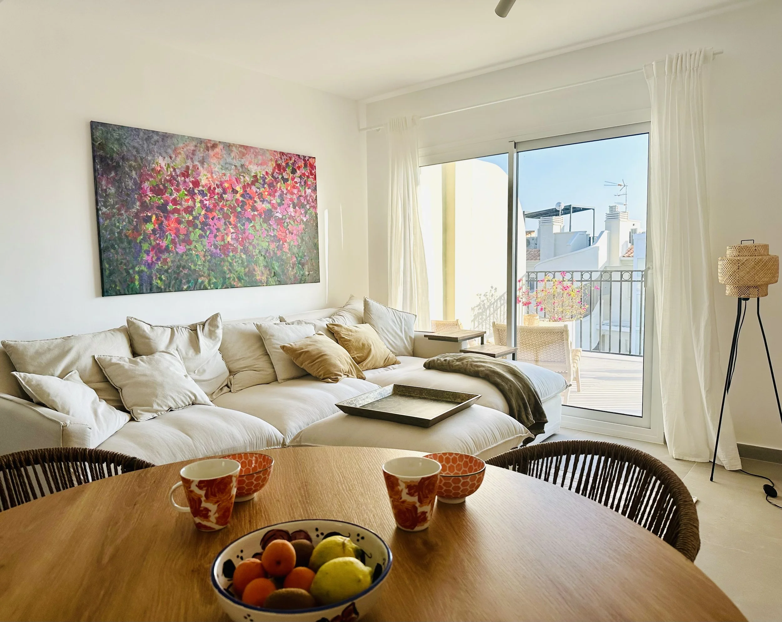 A warm, modern coastal home overlooking Montgó offers a tranquil escape between sea and mountains.