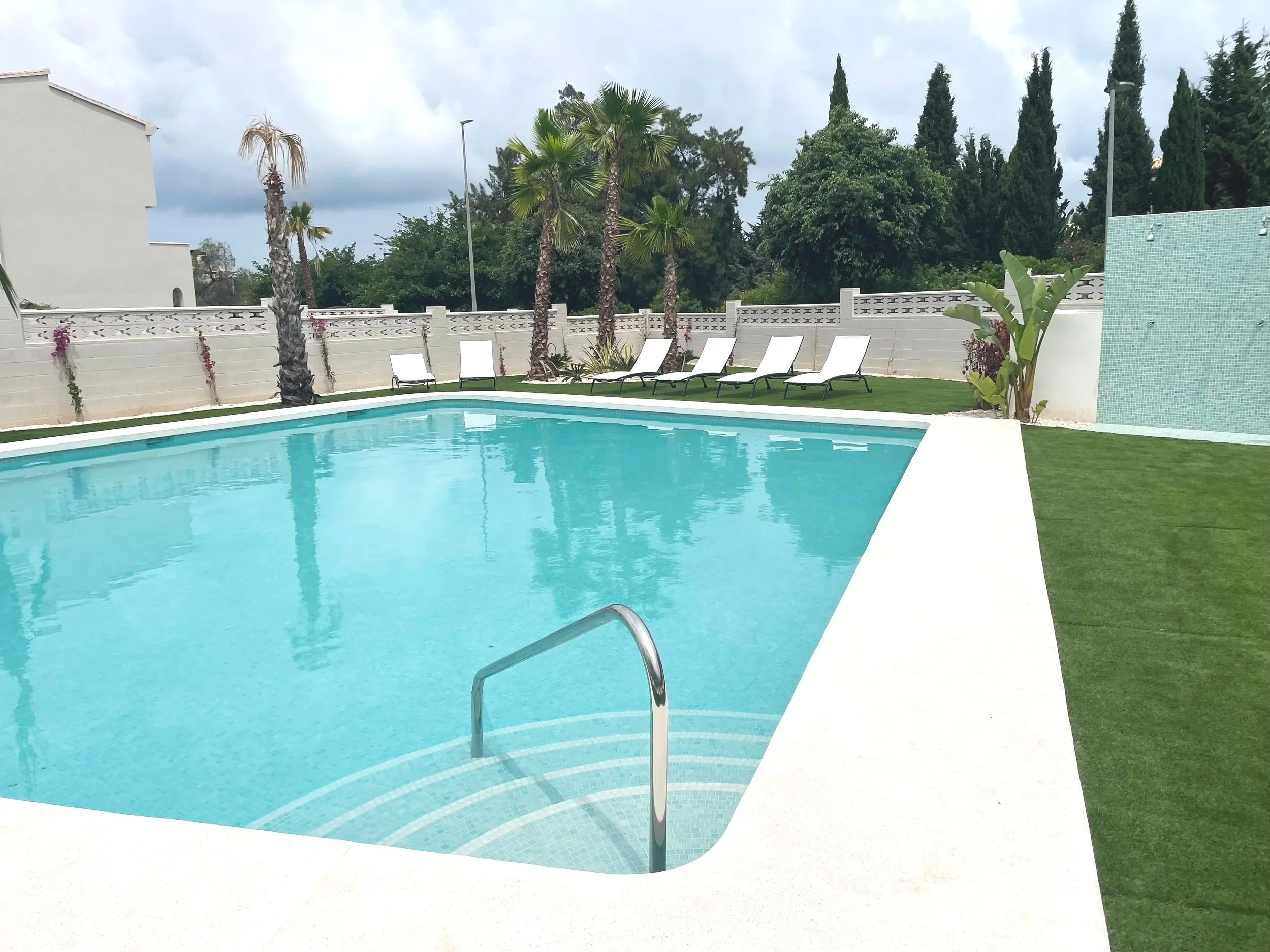 La Siesta complex poolside has comfortable sun beds and baby pool.