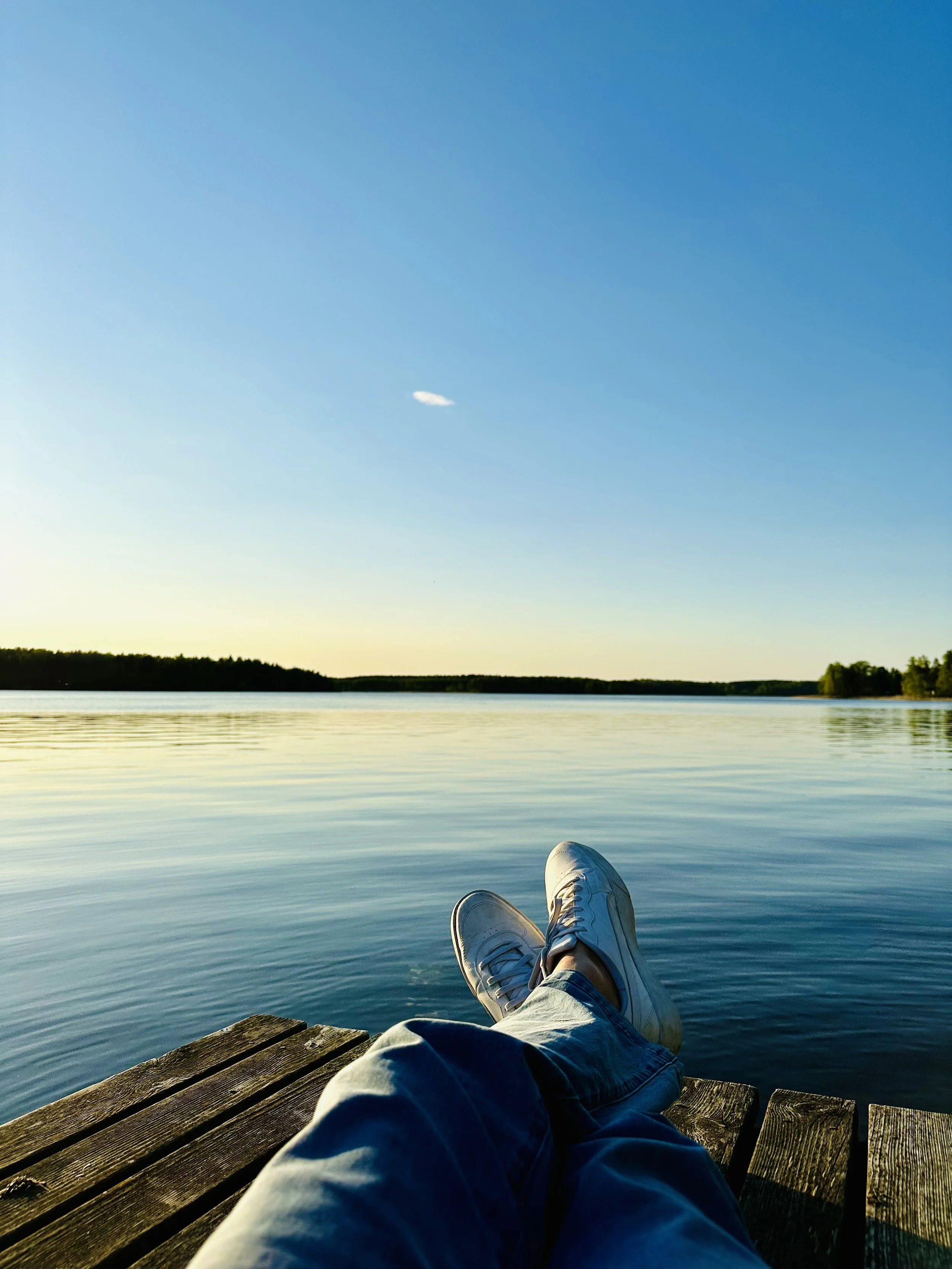 Essense of Finnish Happiness is chilling down at the pier by the lake and just listening to to the water, nature, yourself.