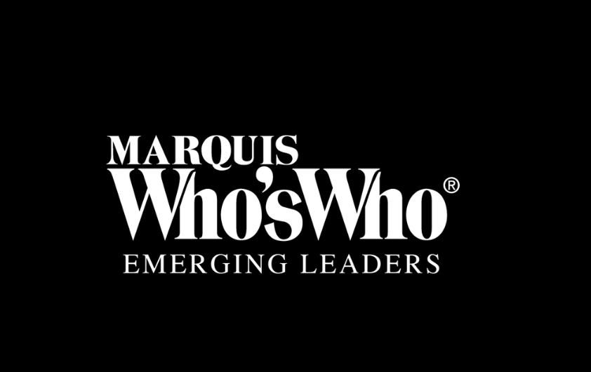 Marquis Who's Who Emerging Leaders logo on black background