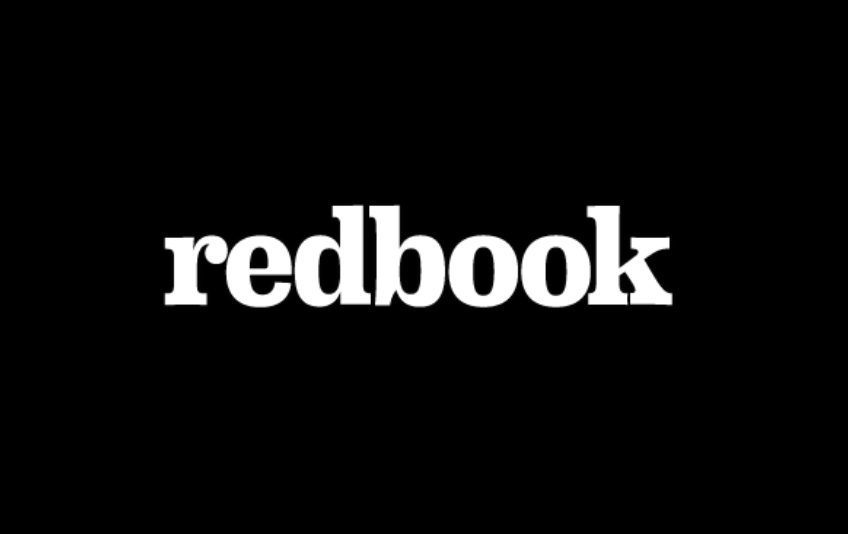 Redbook logo in white text on a black background