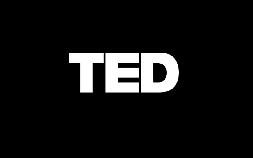 "TED" logo in white text on a black background