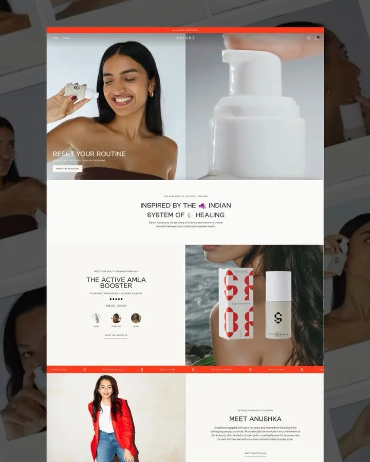 Introducing Satori Skin❣️

We recently worked with @satori_skn to update their Shopify site using their existing theme - keeping conversion and clarity front and centre. We added in custom coded elements to boost the theme&rsquo;s potential, as well 