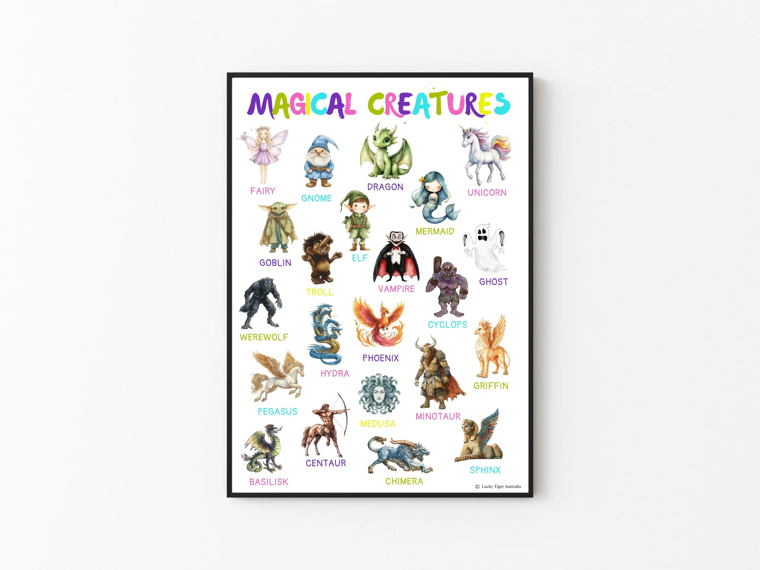 MAGICAL CREATURES A3 PRINTED POSTER