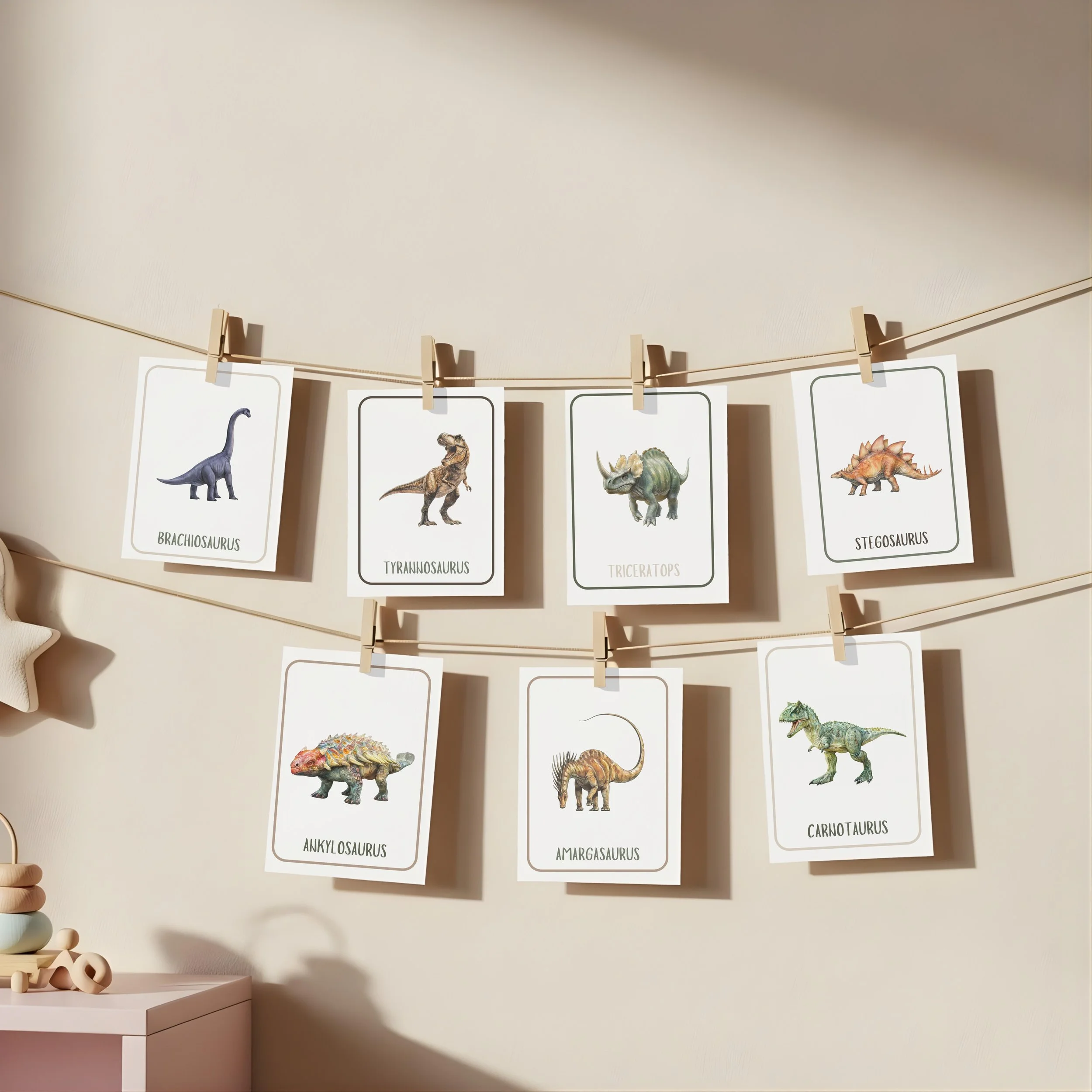 DINOSAURS A6 DIGITAL DOWNLOAD FLASH CARDS