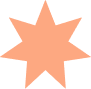 A peach-colored starburst shape