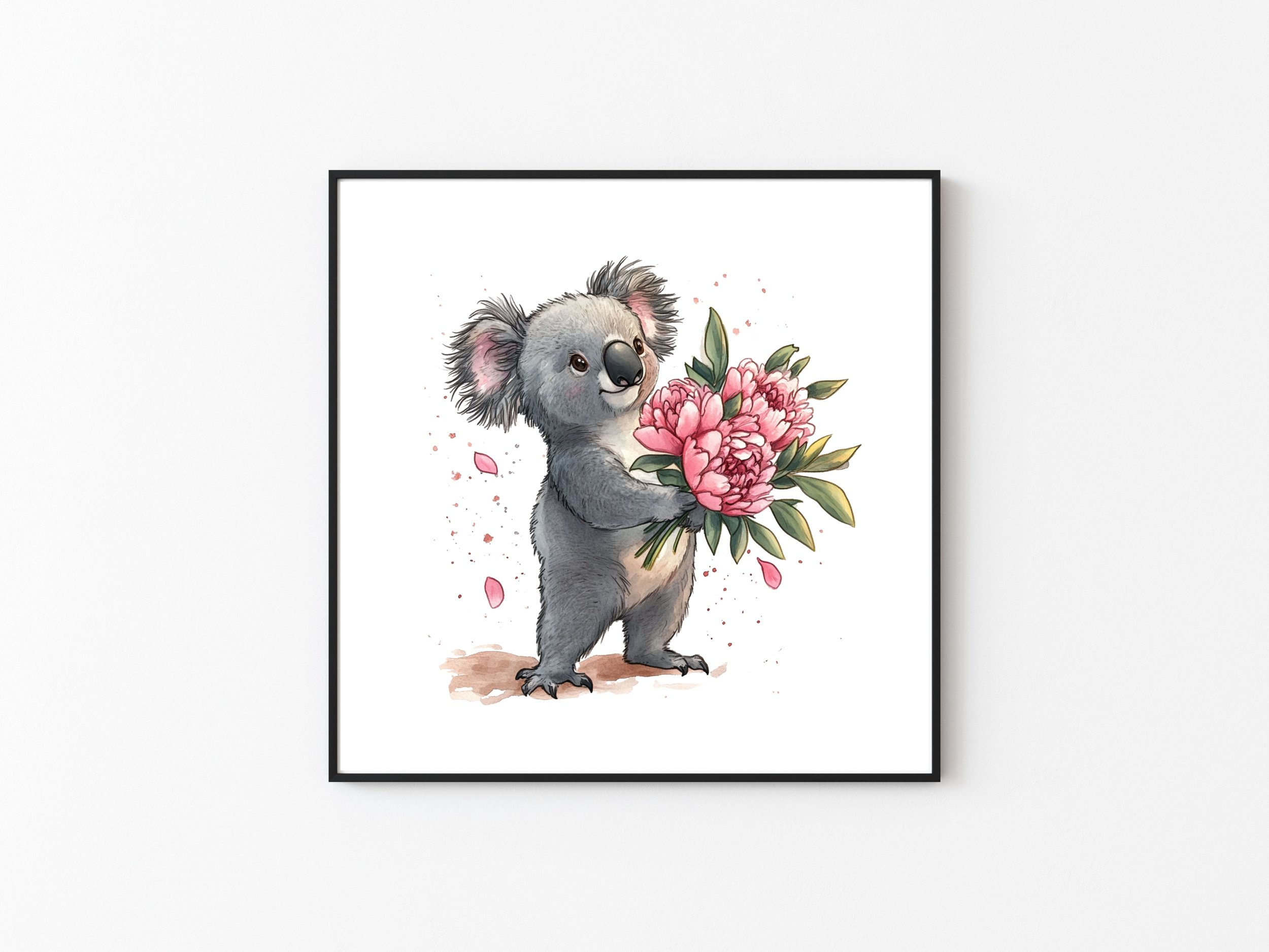 KOALA WITH FLOWERS NURSERY PRINT