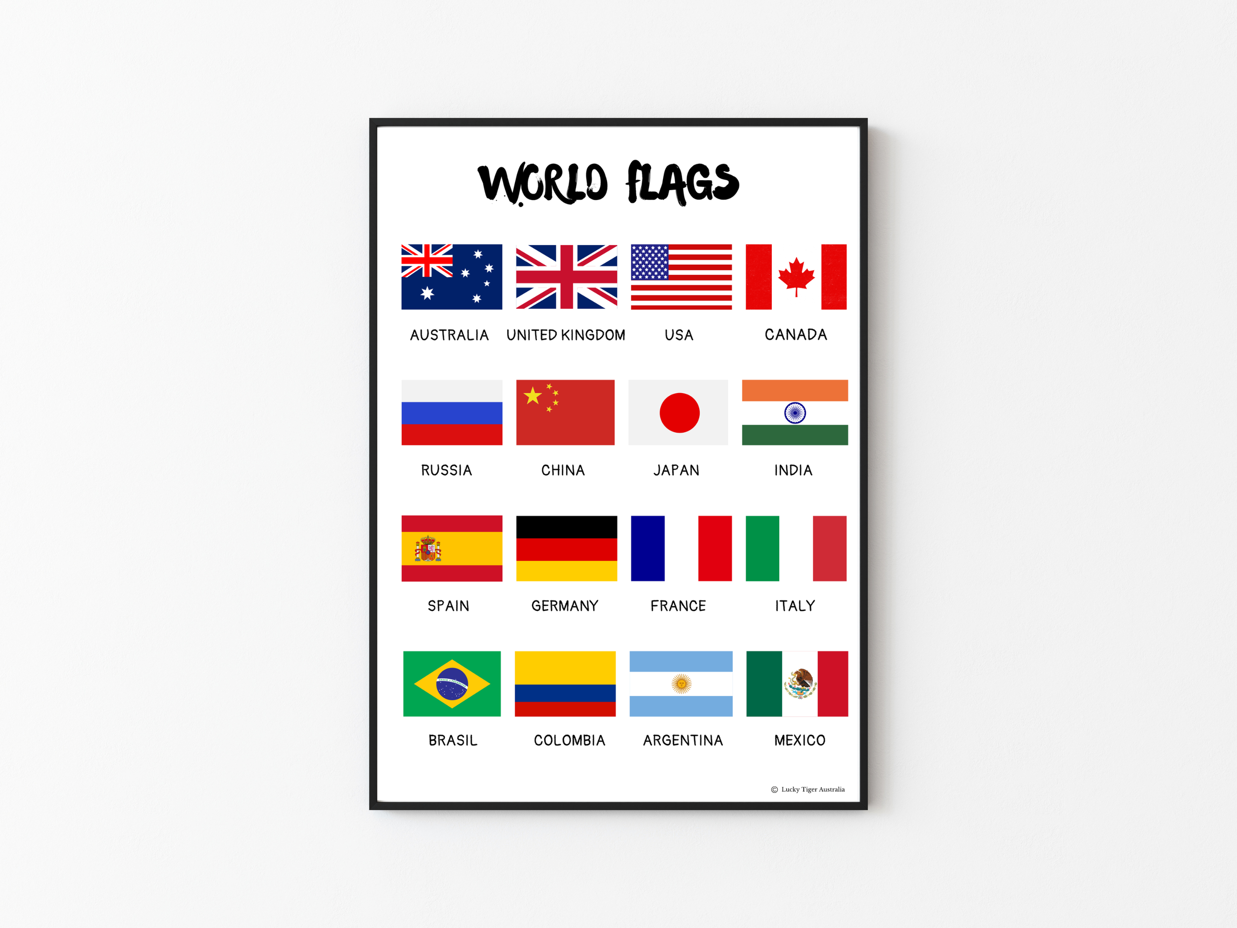 WORLD FLAGS A3 PRINTED POSTER