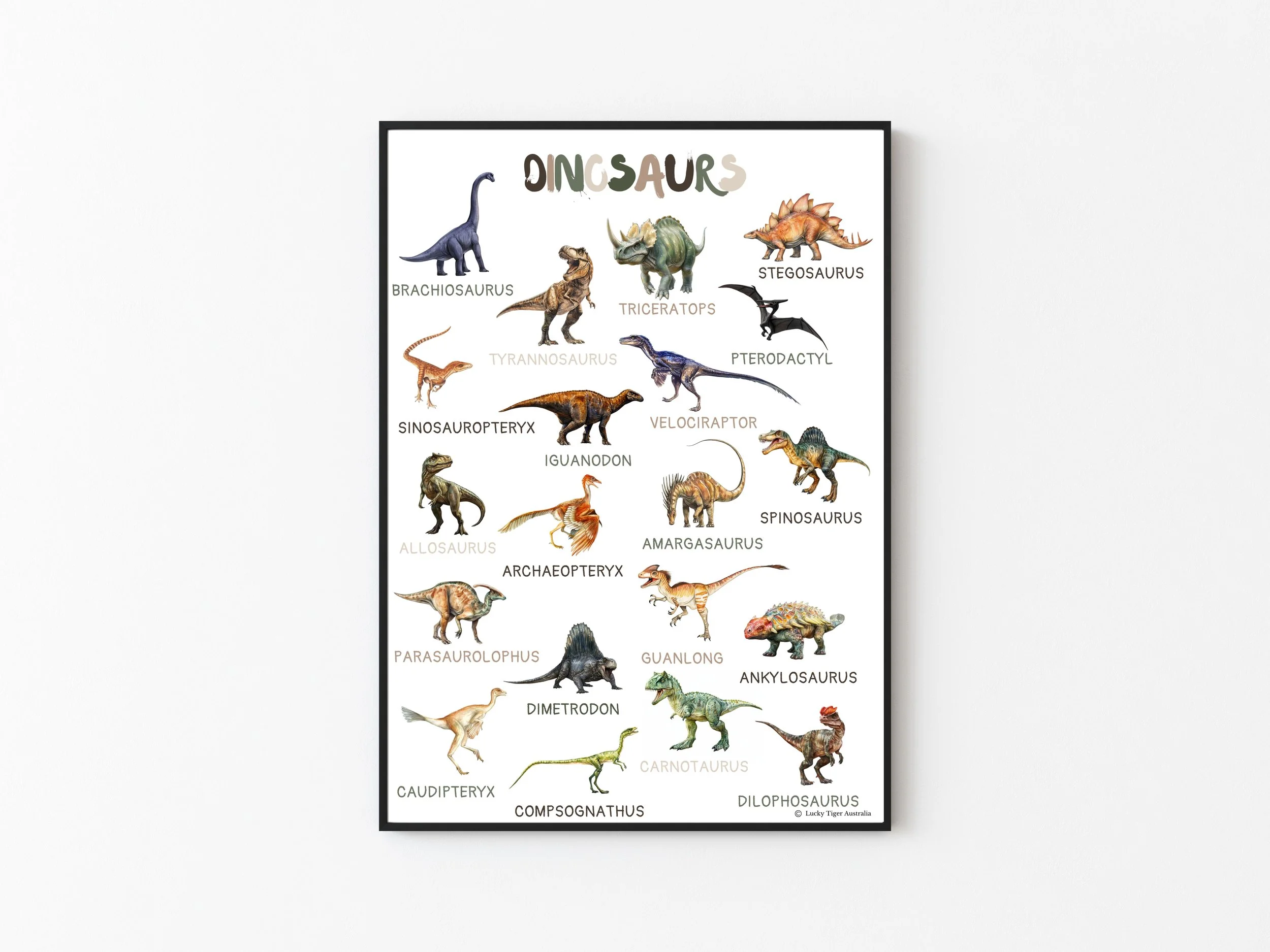 DINOSAURS A3 PRINTED POSTER