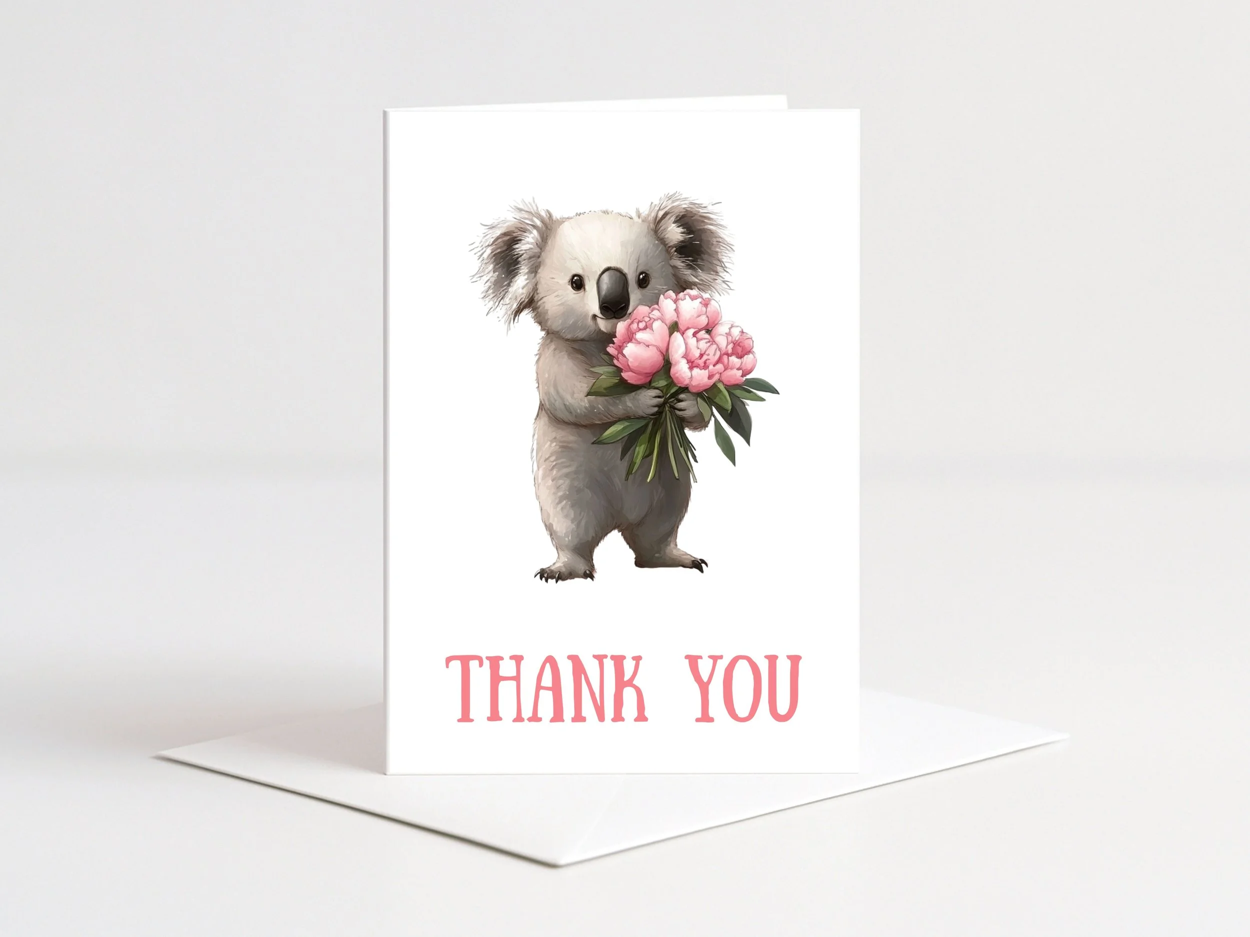 KOALA WITH FLOWERS THANK YOU CARD