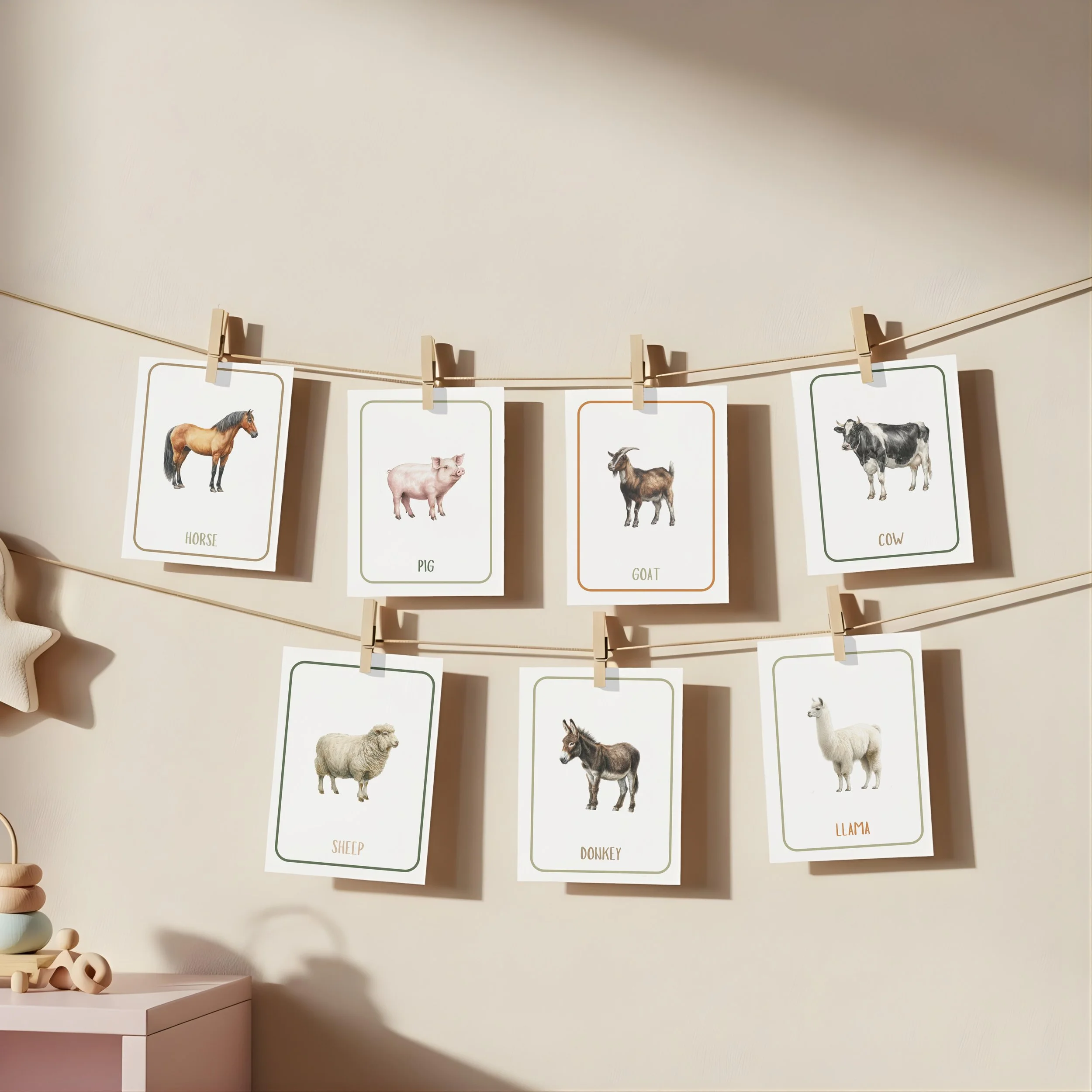 FARM ANIMALS A6 DIGITAL DOWNLOAD FLASH CARDS