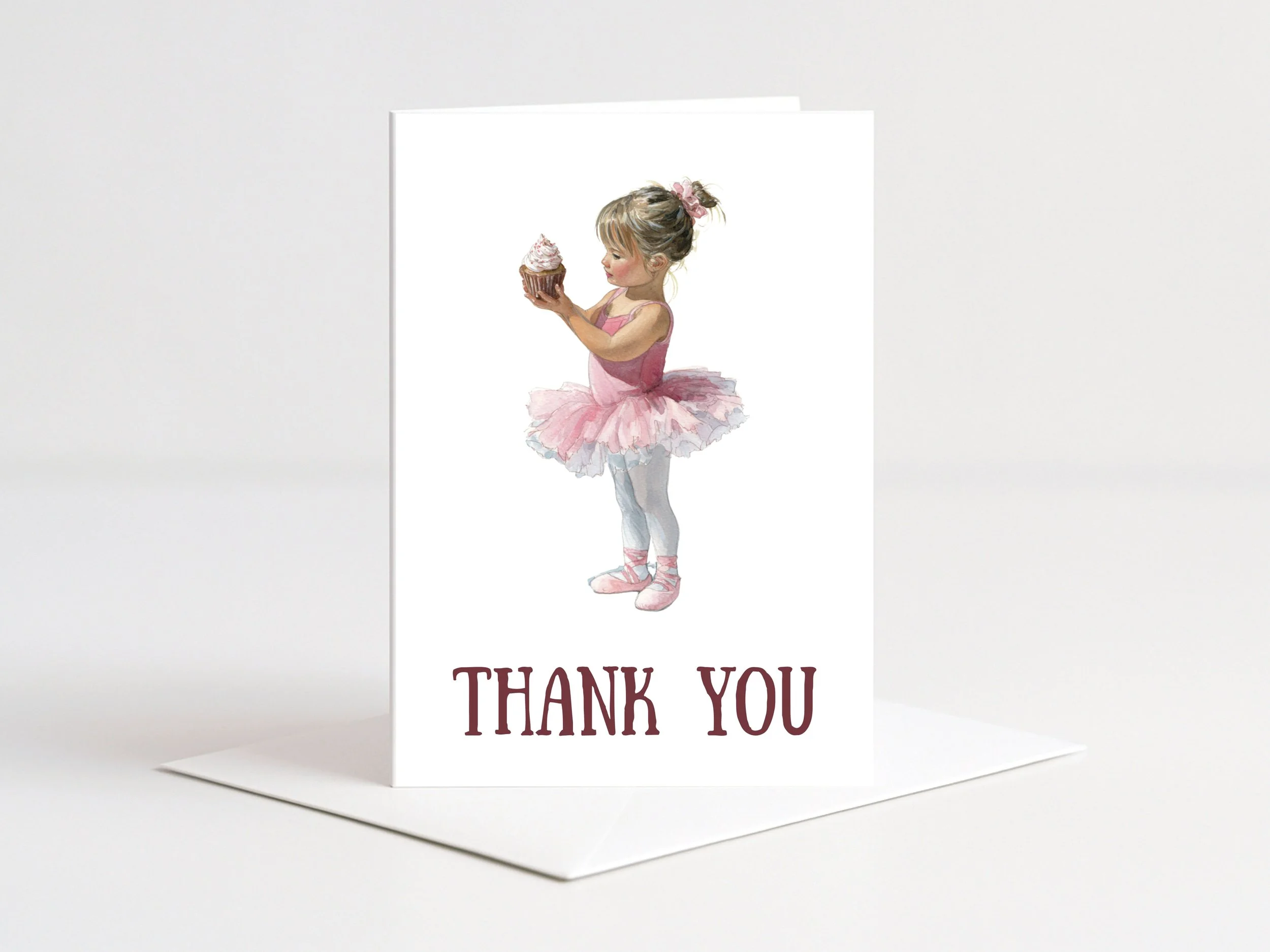 BALLERINA GIRL THANK YOU CARD