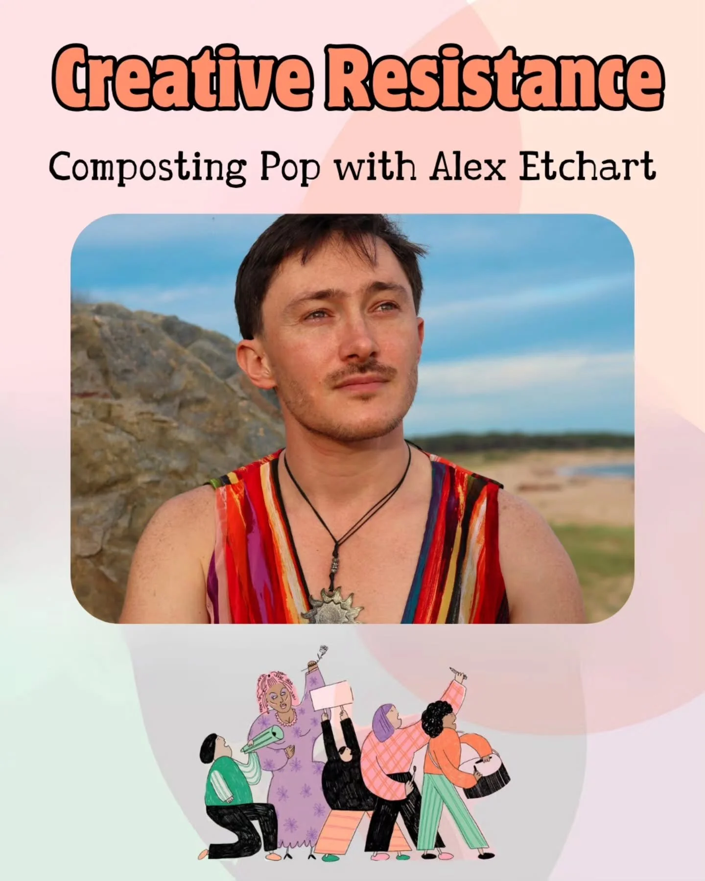 On Tuesday, join us &amp; @alexetchart at @QUEERCIRCLE 

Alex Etchart (they them) is director of @siblingartsaction &amp; @firechoiruk. They&rsquo;re a British Uruguayan social artist using theatre, music, film &amp; education to amplify queer, decol