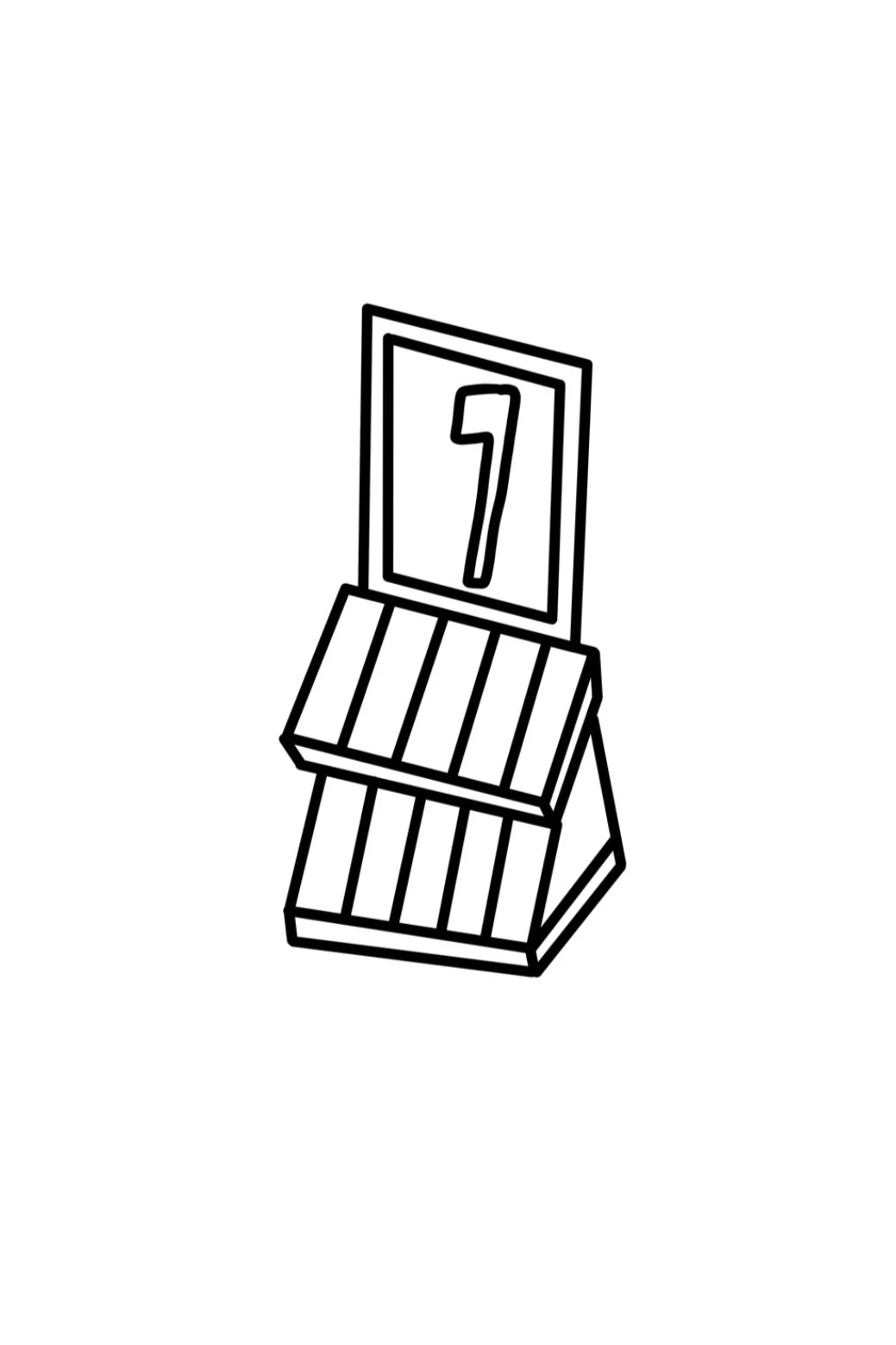 Illustration of a flip calendar displaying the number one