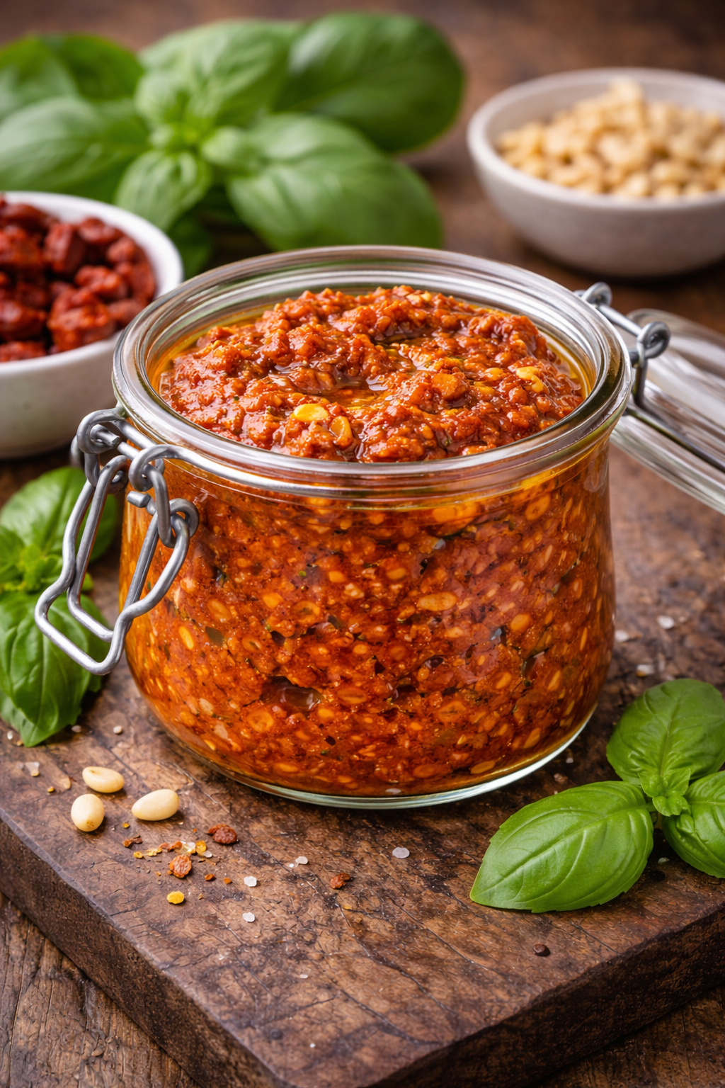 Hjemmelavet Rød Pesto (med soltørrede tomater)