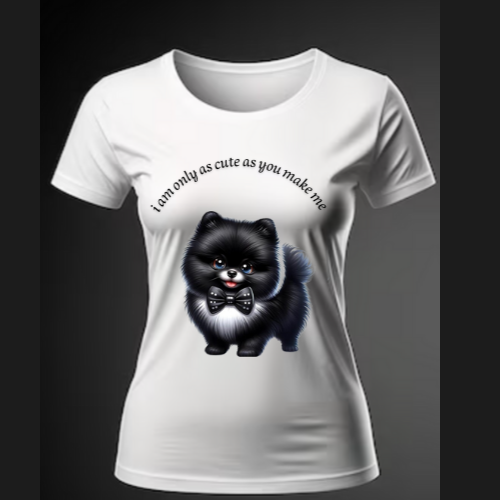 T-shirt med poms med butterfly