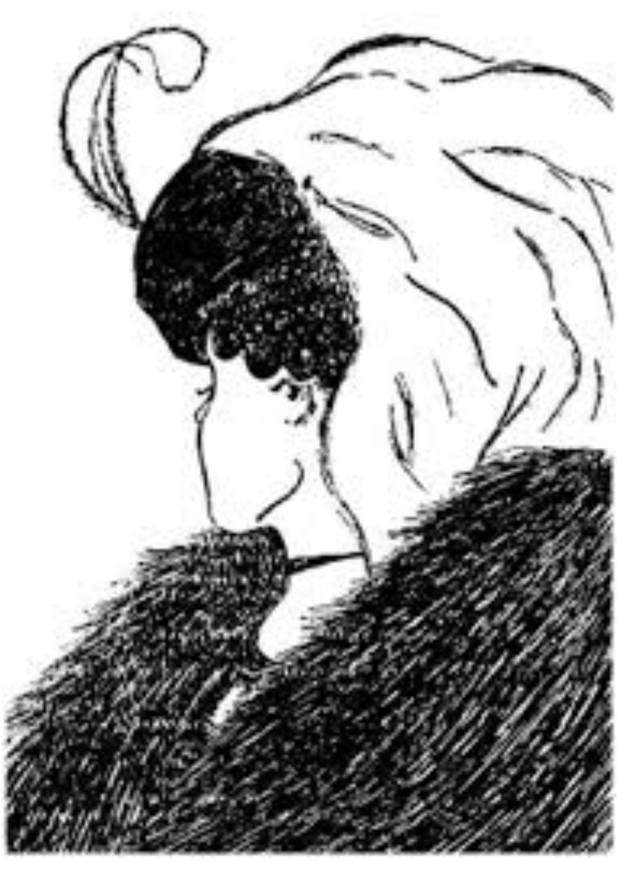Black and white optical illusion showing an ambiguous drawing that can be seen as either a young woman looking away or an older woman in profile, used to explore perception and interpretation.