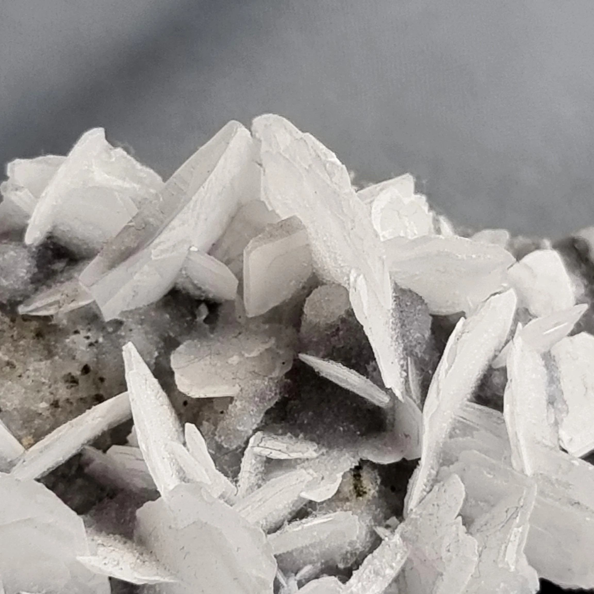 LGC-ESP014 3 white bladed barrite crystal cluster julcani district.jpg