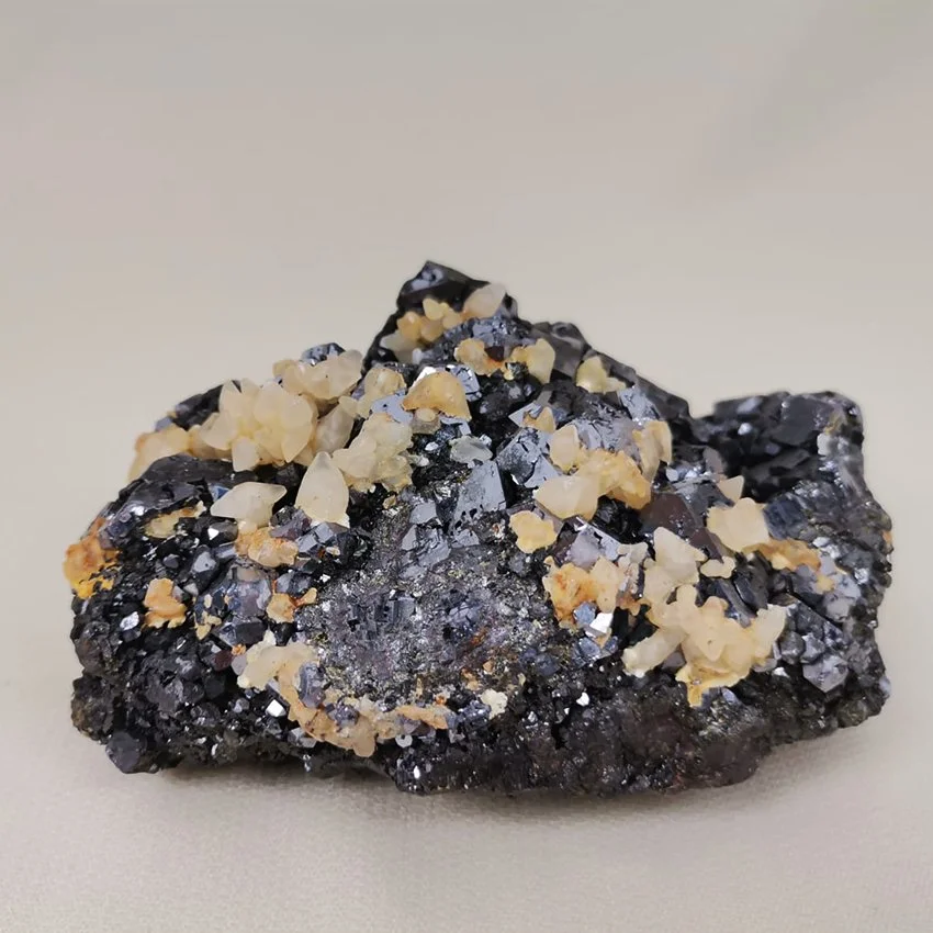 LGC-ESP002c Galena with fluorescent calcite crystal cluster Huanzala.jpg