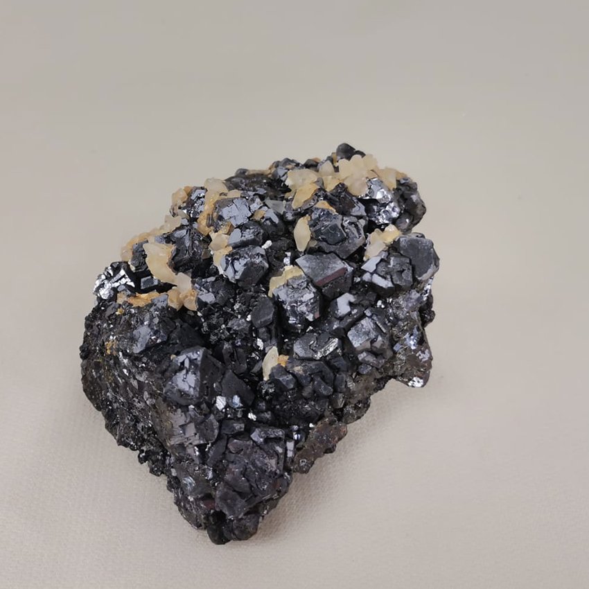 LGC-ESP002b Galena with fluorescent calcite crystal cluster Huanzala.jpg