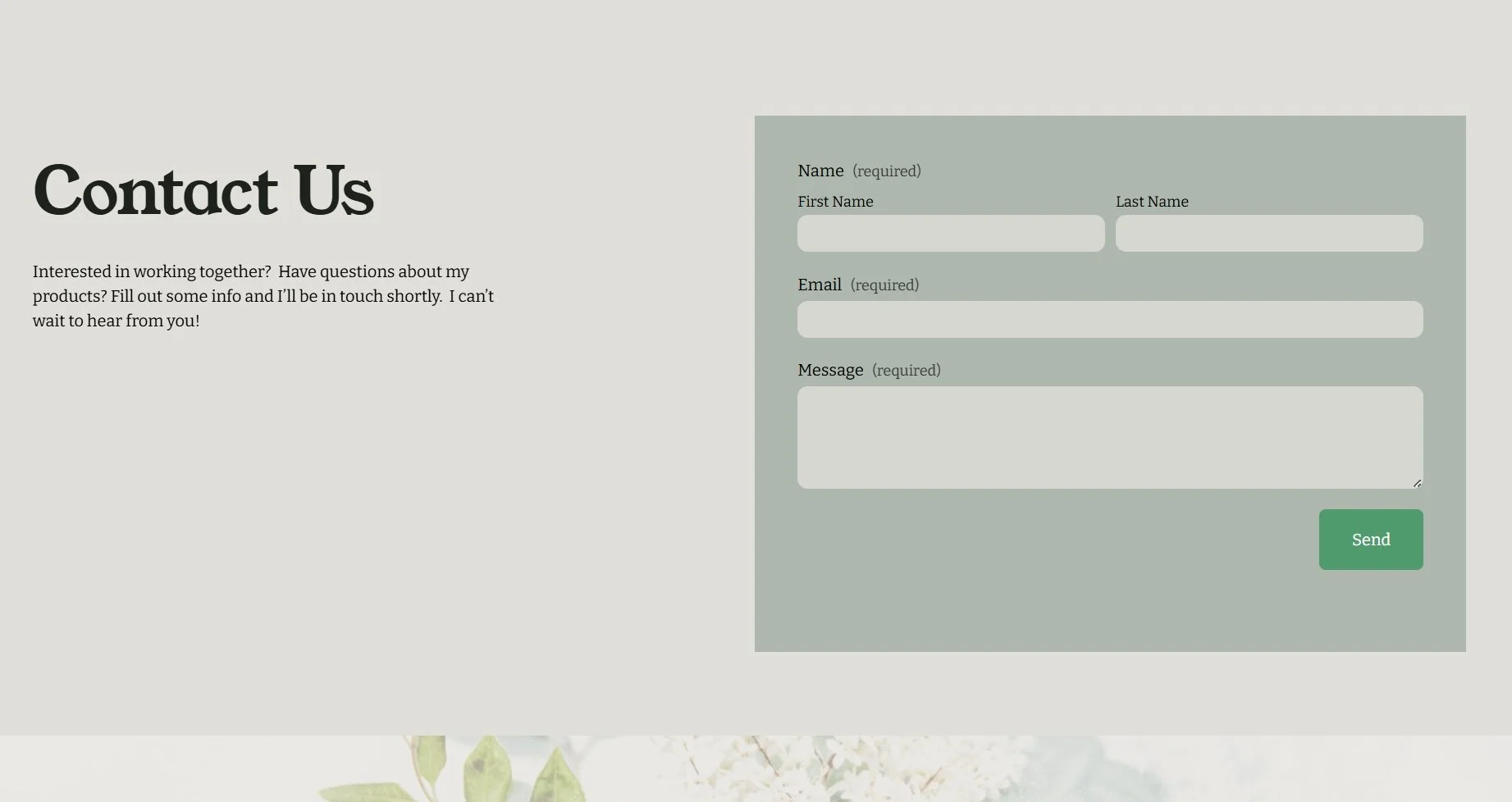 Herbals - Main - Contact Me